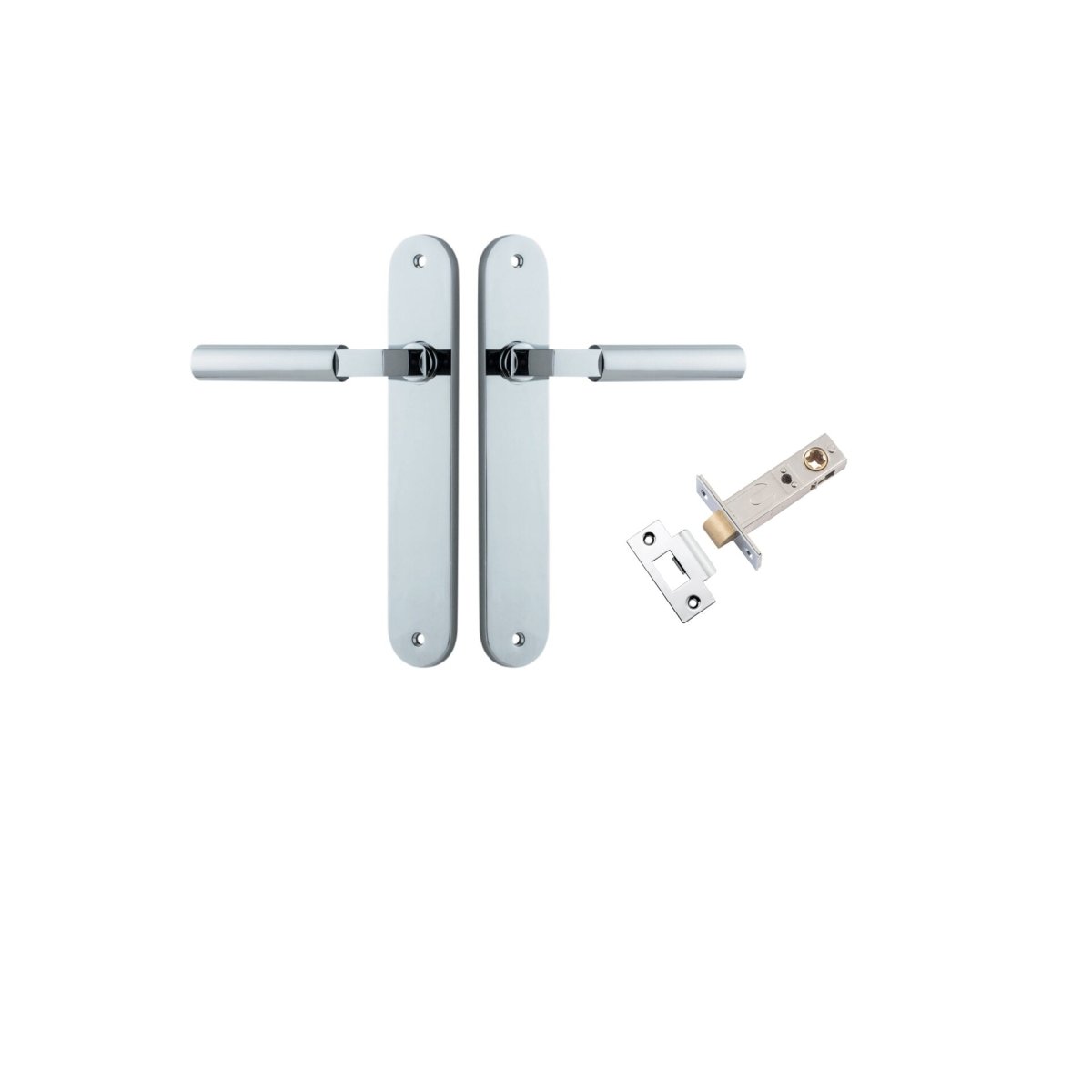 IVER Berlin Solid Brass Oval Plate Door Handle – Multiple Finishes Available - Entry - Point - 11766KPASS60 - Iver