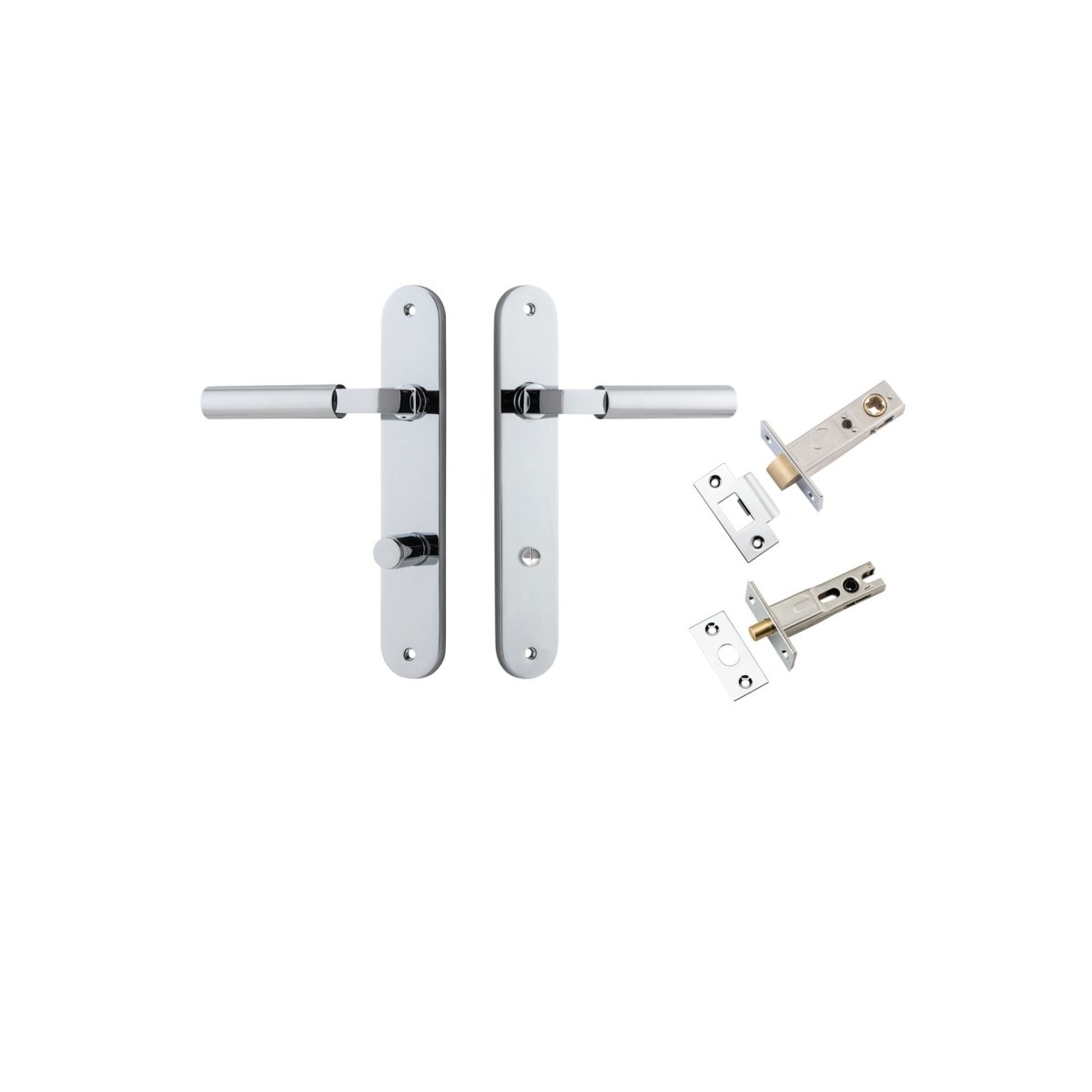 IVER Berlin Solid Brass Oval Plate Door Handle – Multiple Finishes Available - Entry - Point - 11766KPRIV60 - Iver