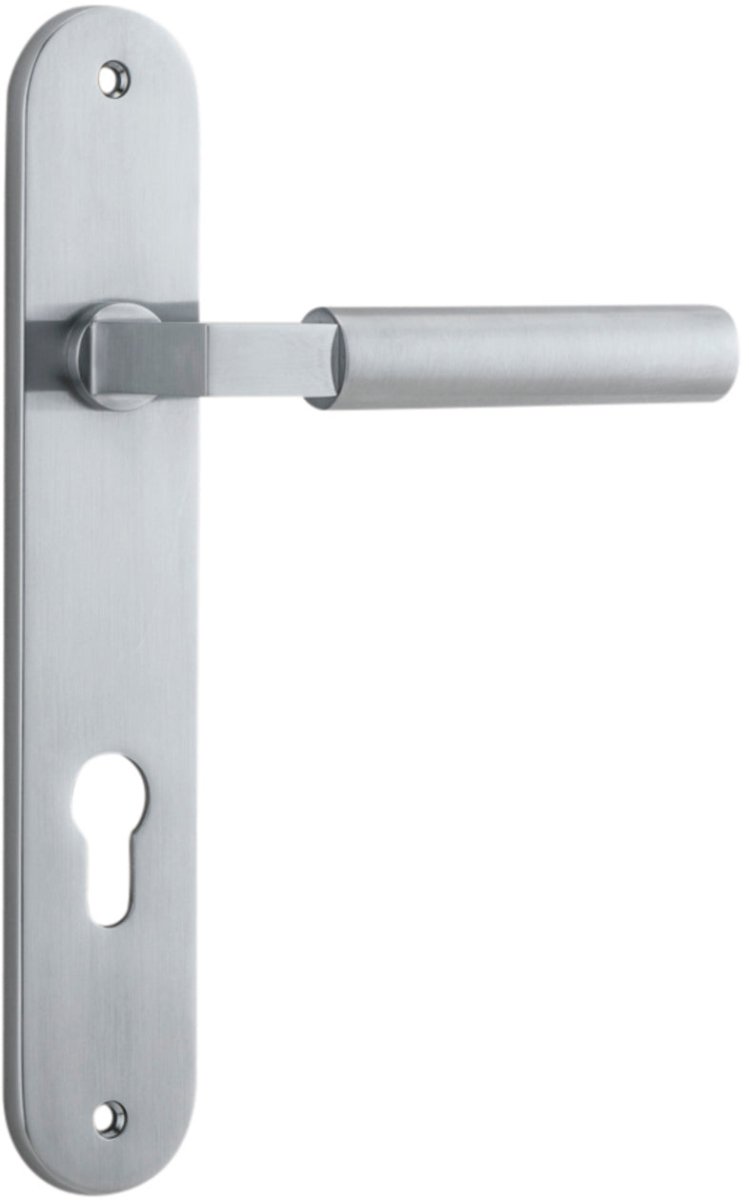 IVER Berlin Solid Brass Oval Plate Door Handle – Multiple Finishes Available - Entry - Point - 12266E85 - Iver