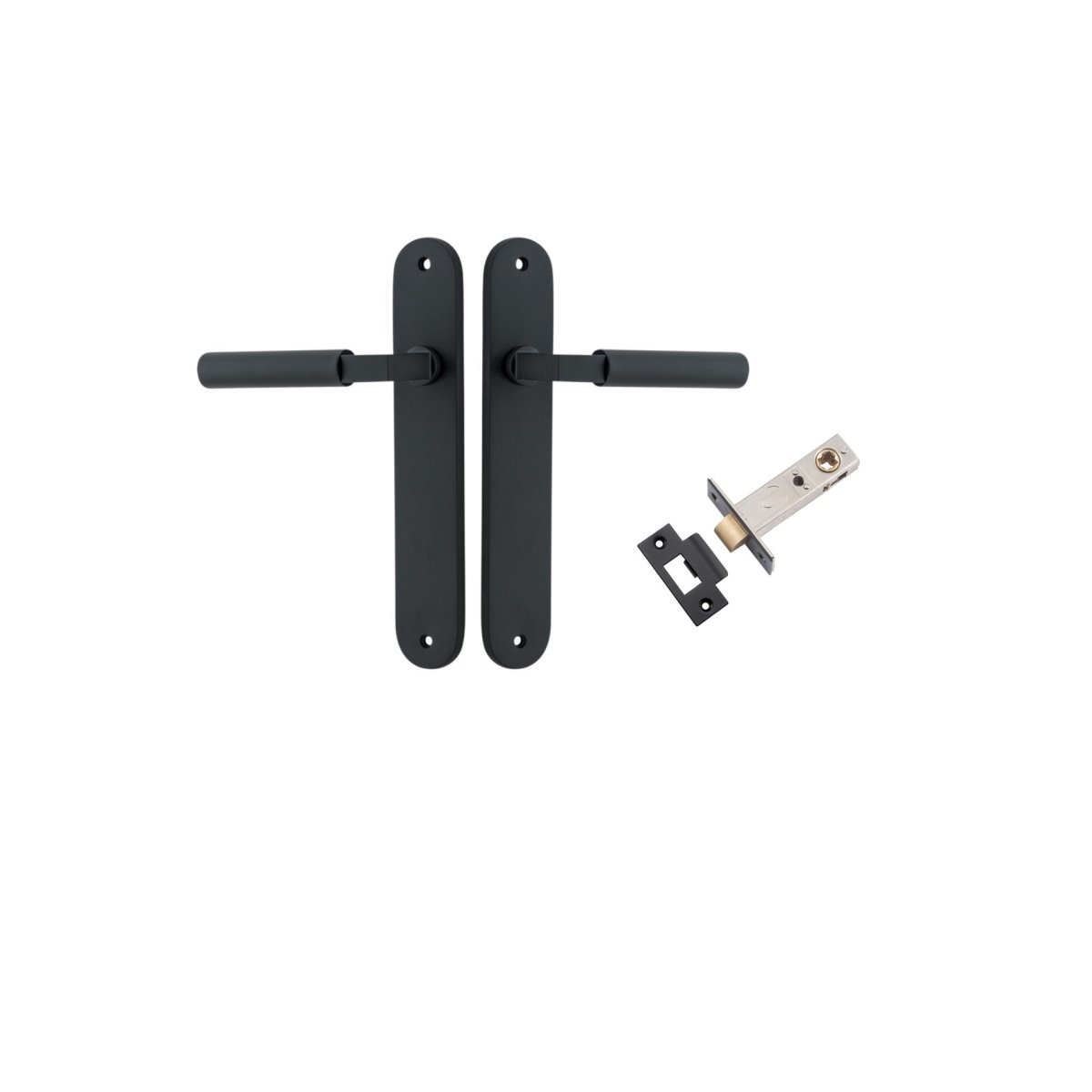 IVER Berlin Solid Brass Oval Plate Door Handle – Multiple Finishes Available - Entry - Point - 12766KPASS60 - Iver