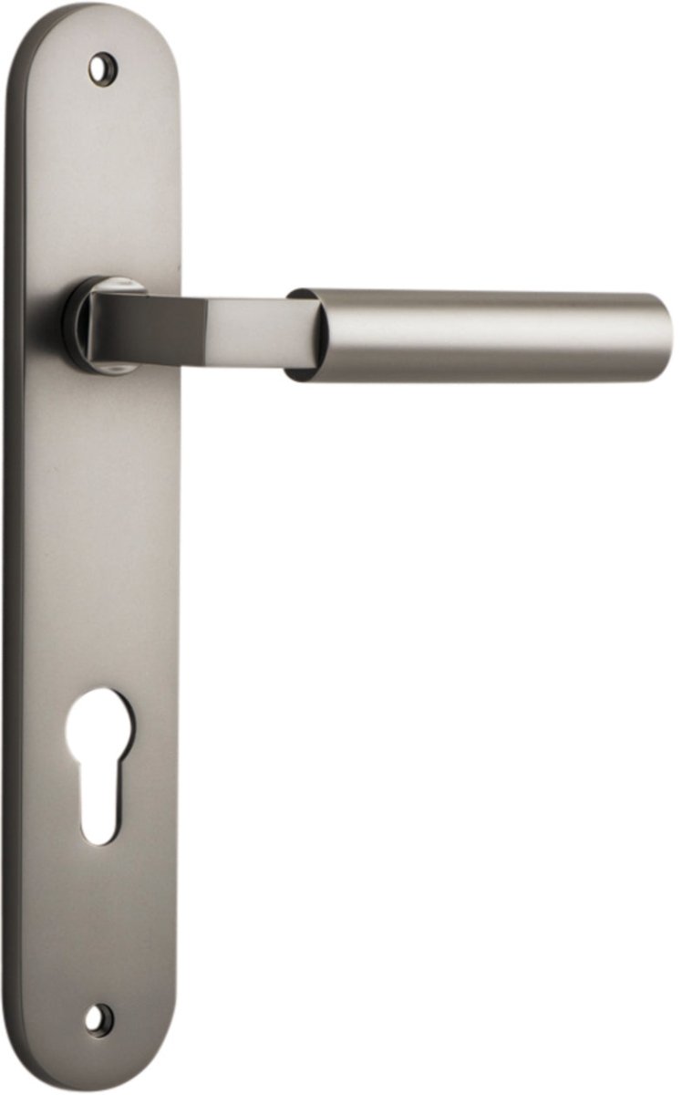 IVER Berlin Solid Brass Oval Plate Door Handle – Multiple Finishes Available - Entry - Point - 14766E85 - Iver
