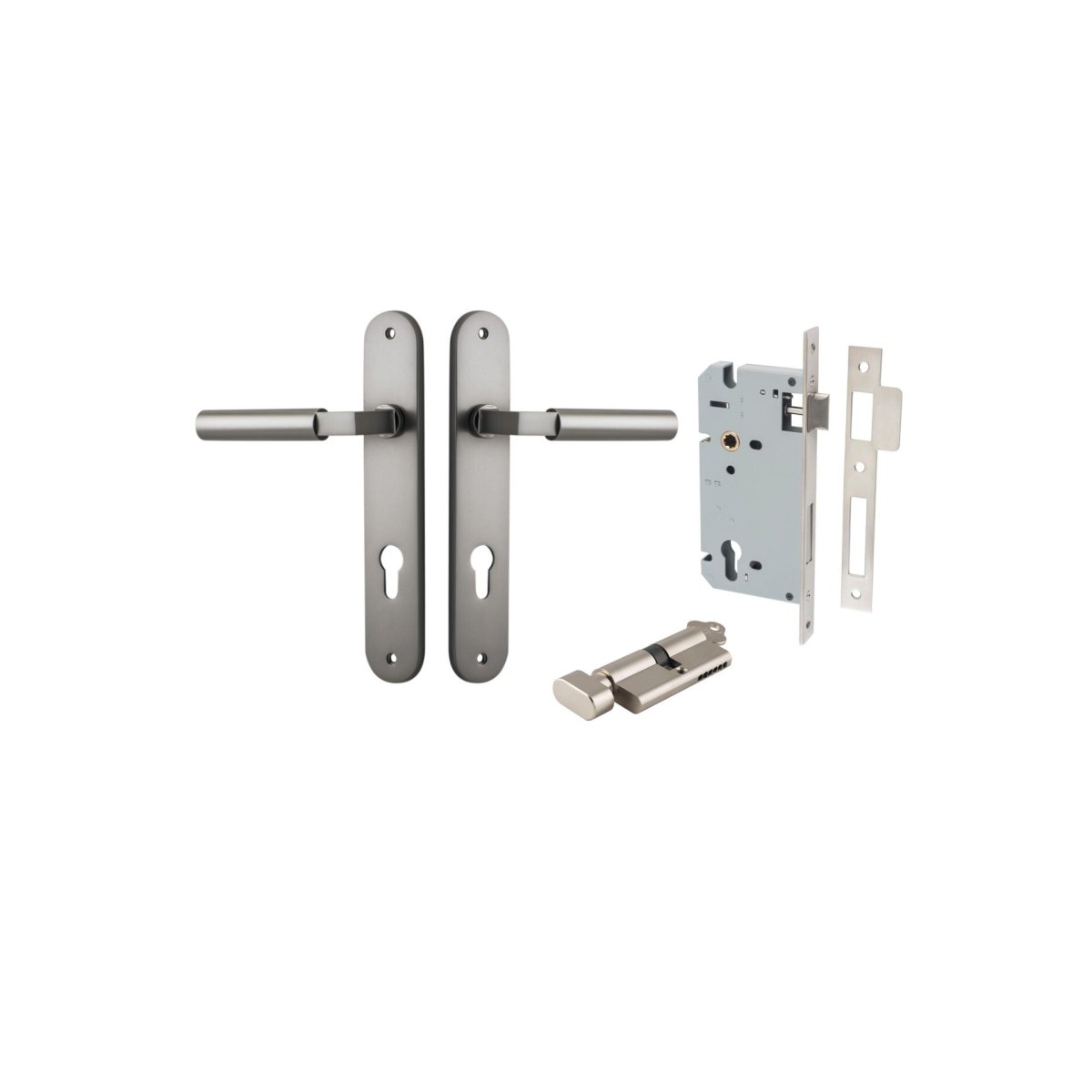 IVER Berlin Solid Brass Oval Plate Door Handle – Multiple Finishes Available - Entry - Point - 14766KENTR60KT - Iver