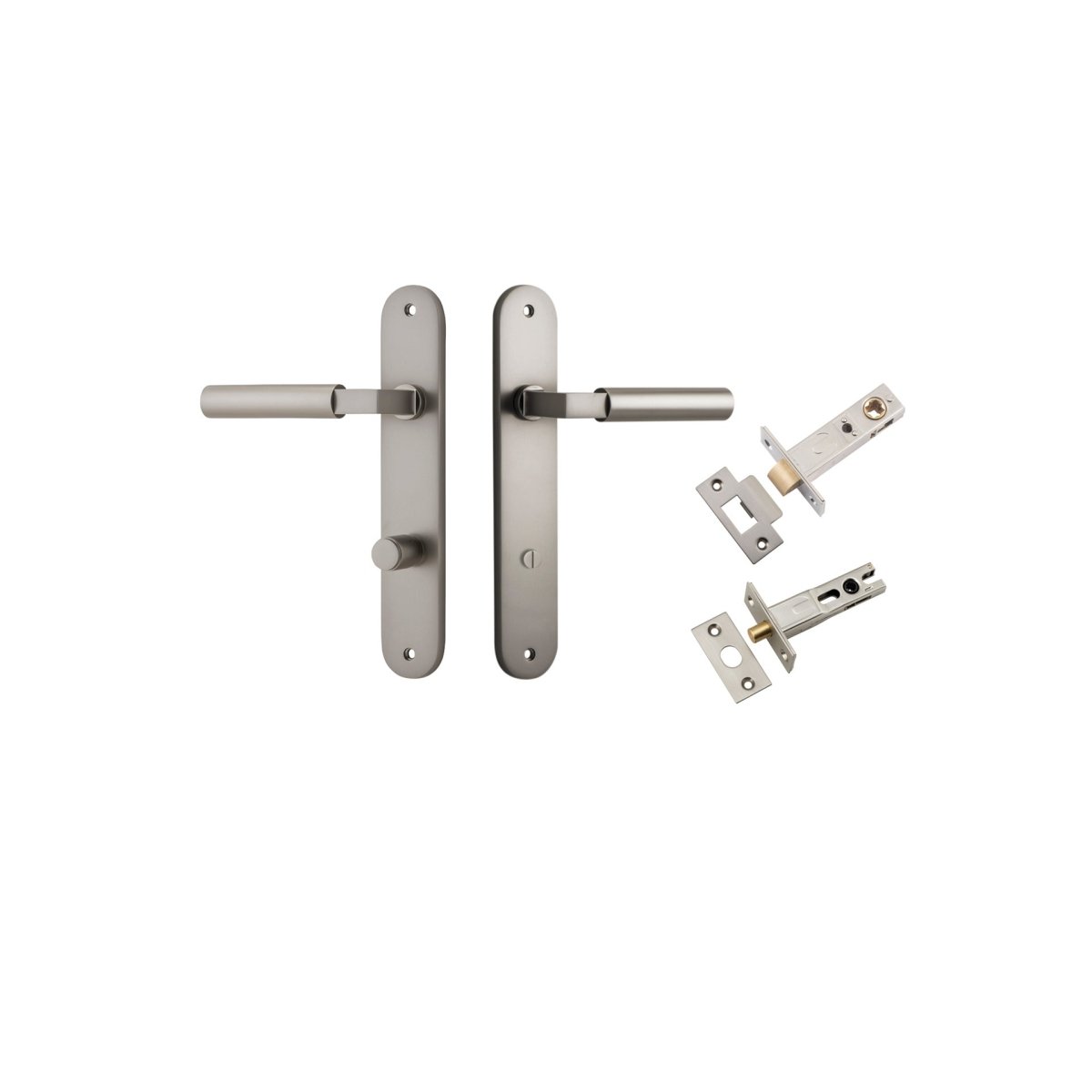 IVER Berlin Solid Brass Oval Plate Door Handle – Multiple Finishes Available - Entry - Point - 14766KPRIV60 - Iver
