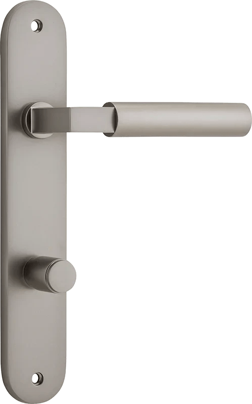 IVER Berlin Solid Brass Oval Plate Door Handle – Multiple Finishes Available - Entry - Point - 14766P85 - Iver