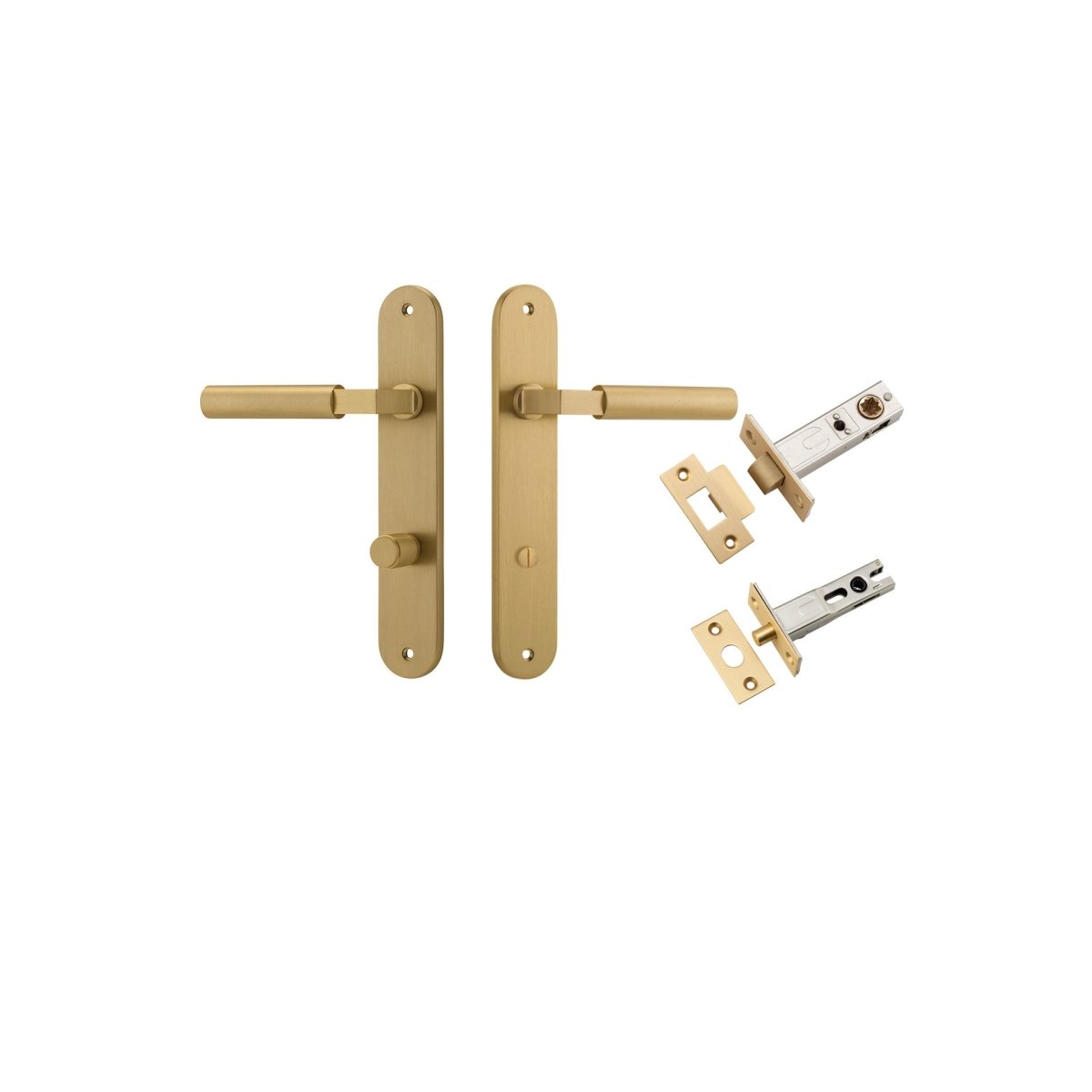IVER Berlin Solid Brass Oval Plate Door Handle – Multiple Finishes Available - Entry - Point - 15266KPRIV60 - Iver