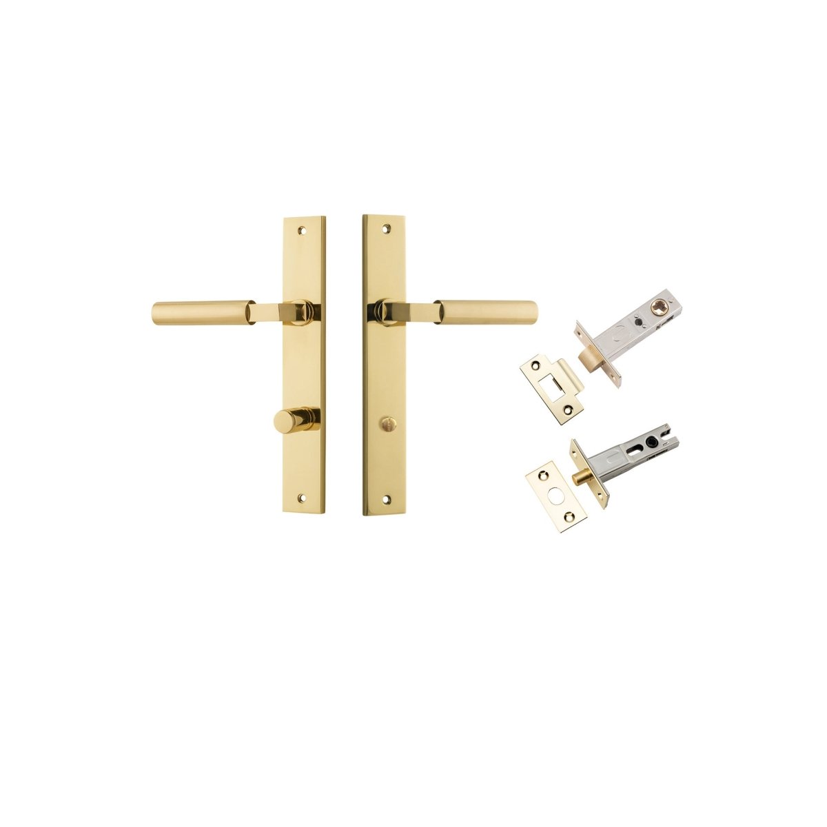 IVER Berlin Solid Brass Rectangular Backplate Door Handle – Multiple Finishes Available - Entry - Point - 10250KPRIV60 - Iver