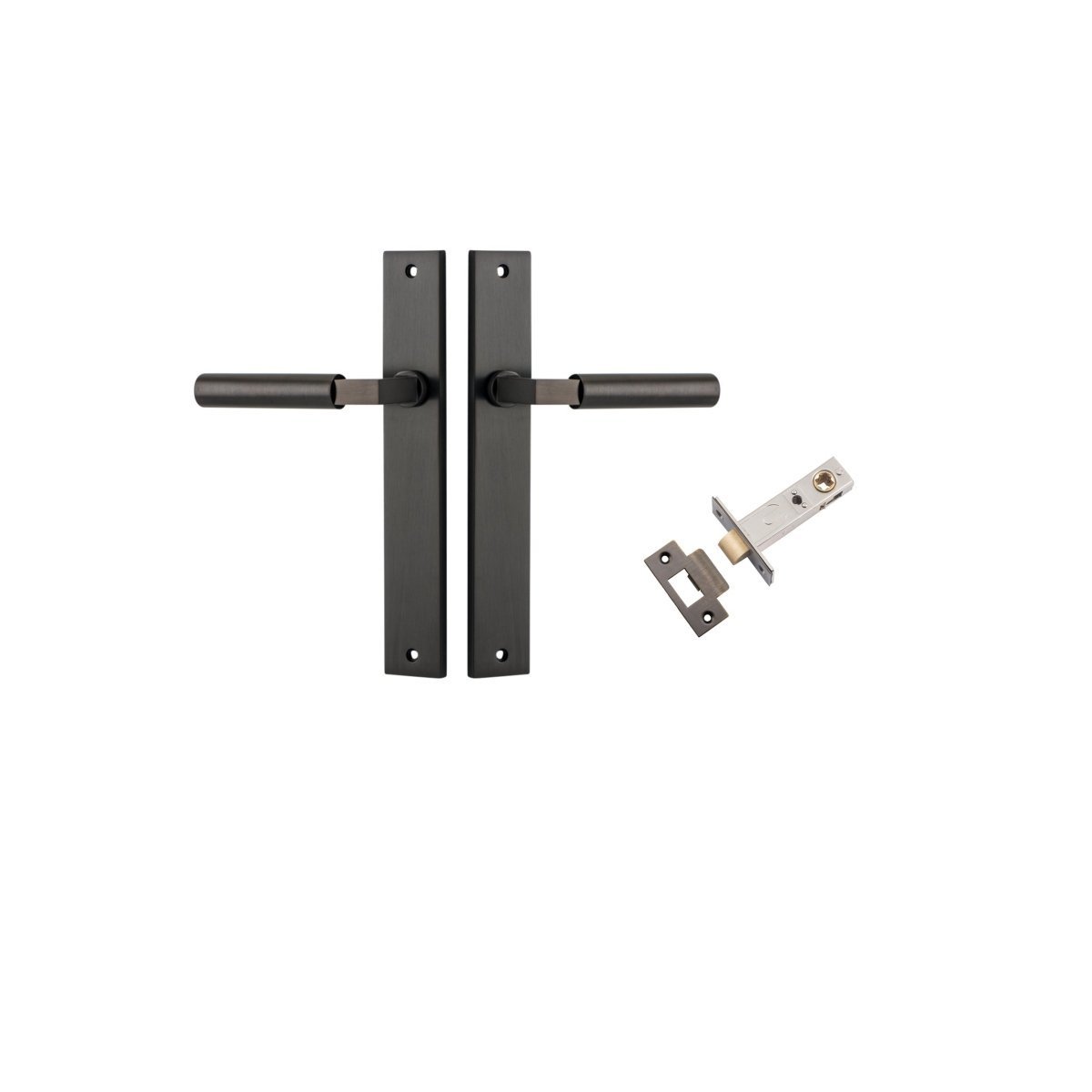 IVER Berlin Solid Brass Rectangular Backplate Door Handle – Multiple Finishes Available - Entry - Point - 10750KPASS60 - Iver