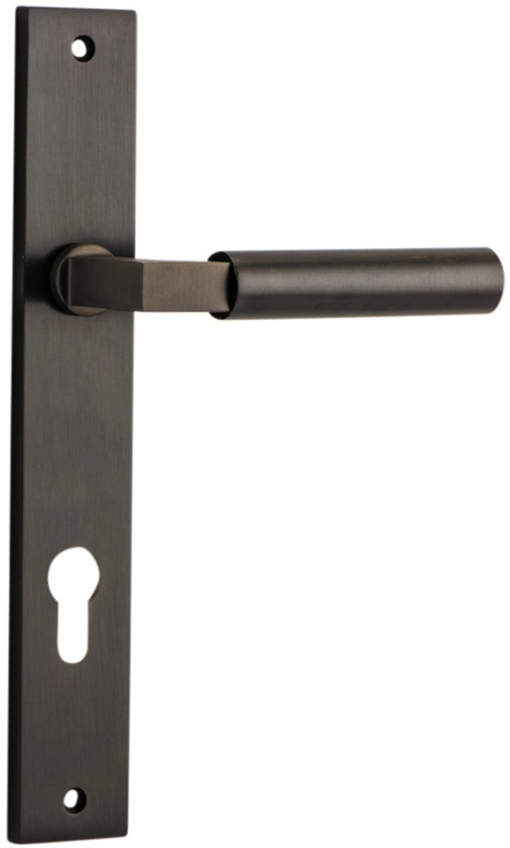 IVER Berlin Solid Brass Rectangular Backplate Door Handle – Multiple Finishes Available - Entry - Point - 11750E85 - Iver