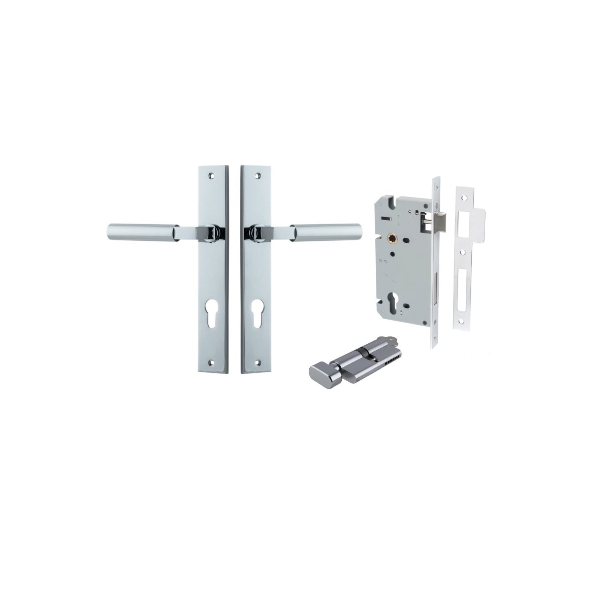 IVER Berlin Solid Brass Rectangular Backplate Door Handle – Multiple Finishes Available - Entry - Point - 11750KENTR60KT - Iver