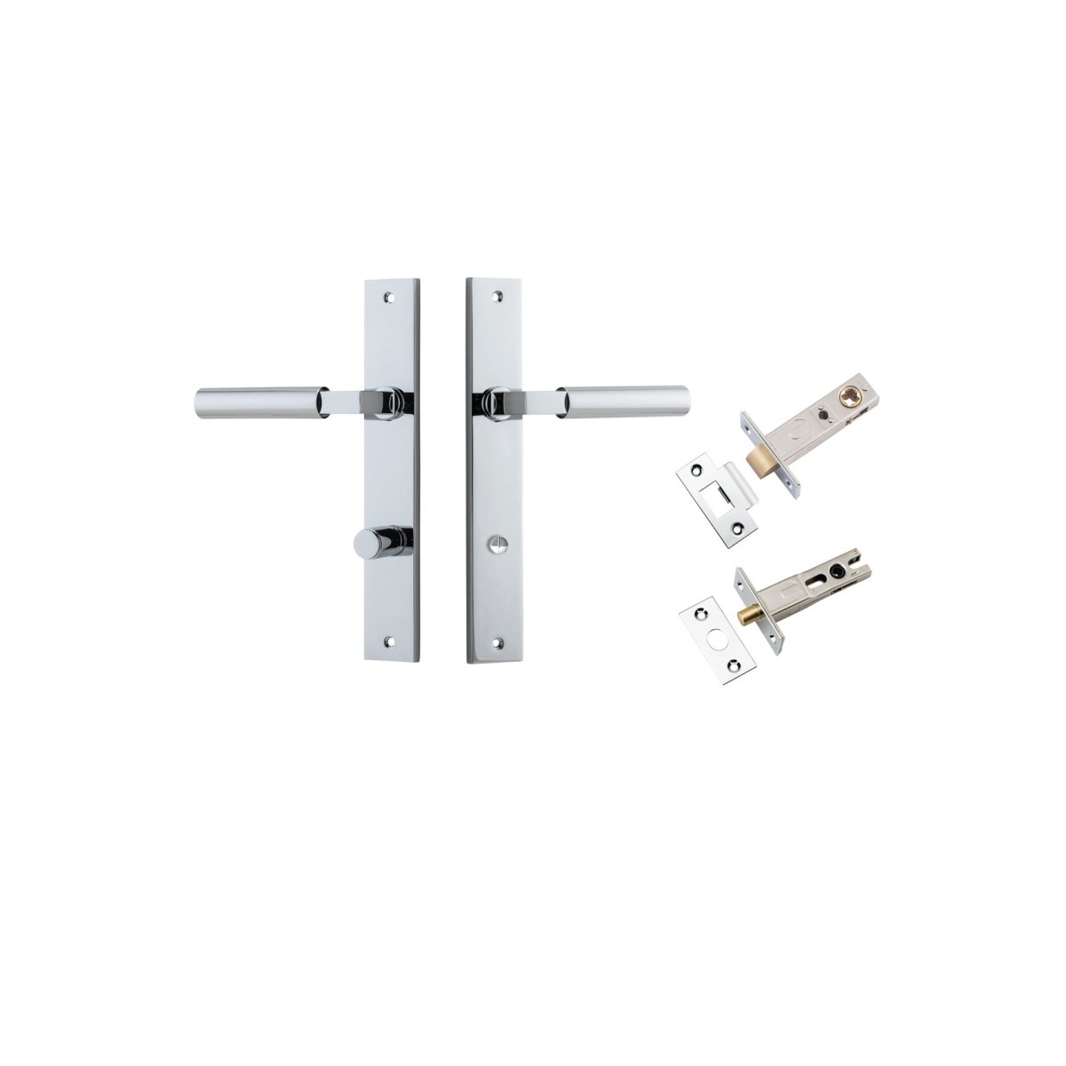 IVER Berlin Solid Brass Rectangular Backplate Door Handle – Multiple Finishes Available - Entry - Point - 11750KPRIV60 - Iver