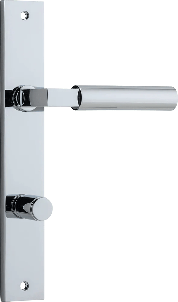 IVER Berlin Solid Brass Rectangular Backplate Door Handle – Multiple Finishes Available - Entry - Point - 11750P85 - Iver