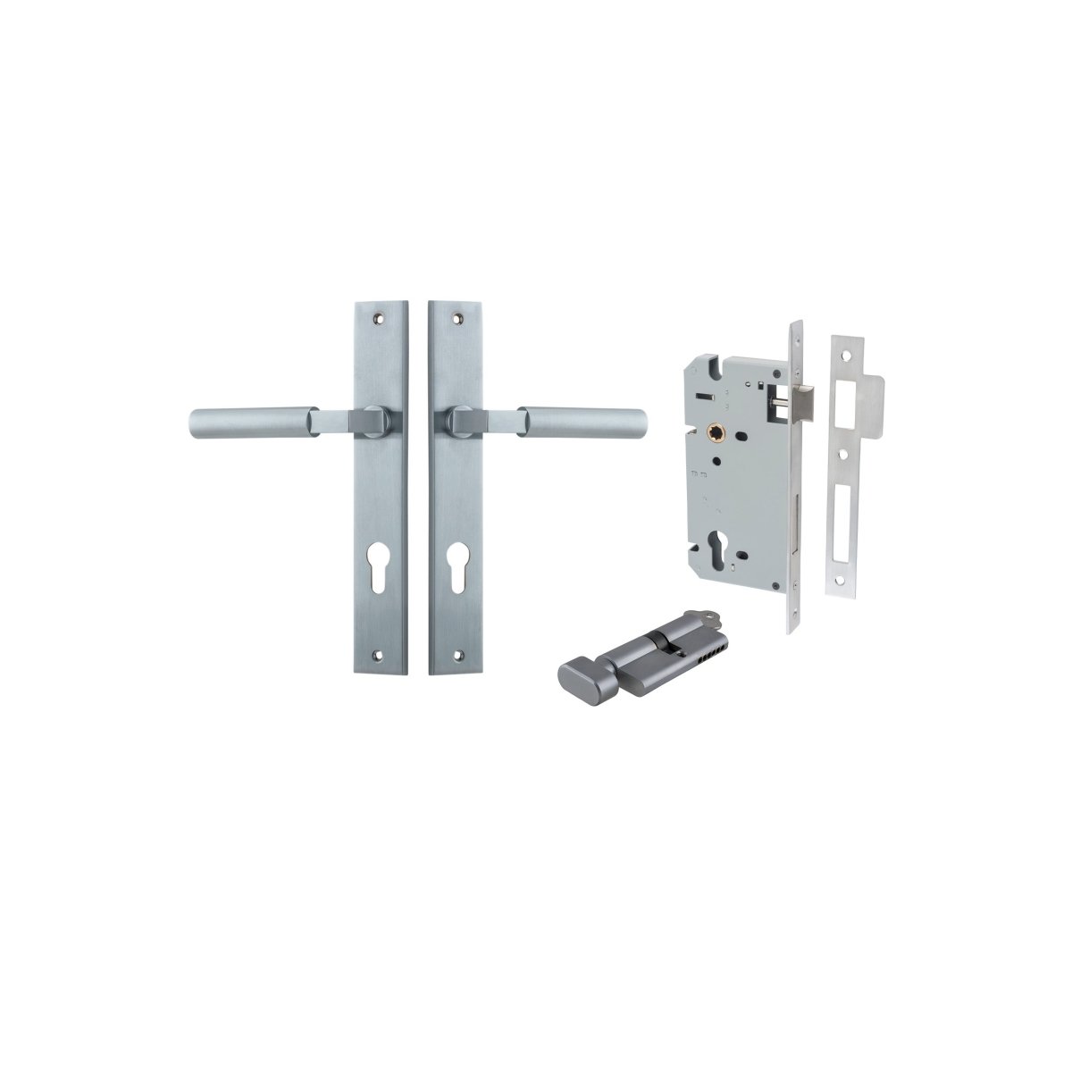 IVER Berlin Solid Brass Rectangular Backplate Door Handle – Multiple Finishes Available - Entry - Point - 12250KENTR60KT - Iver