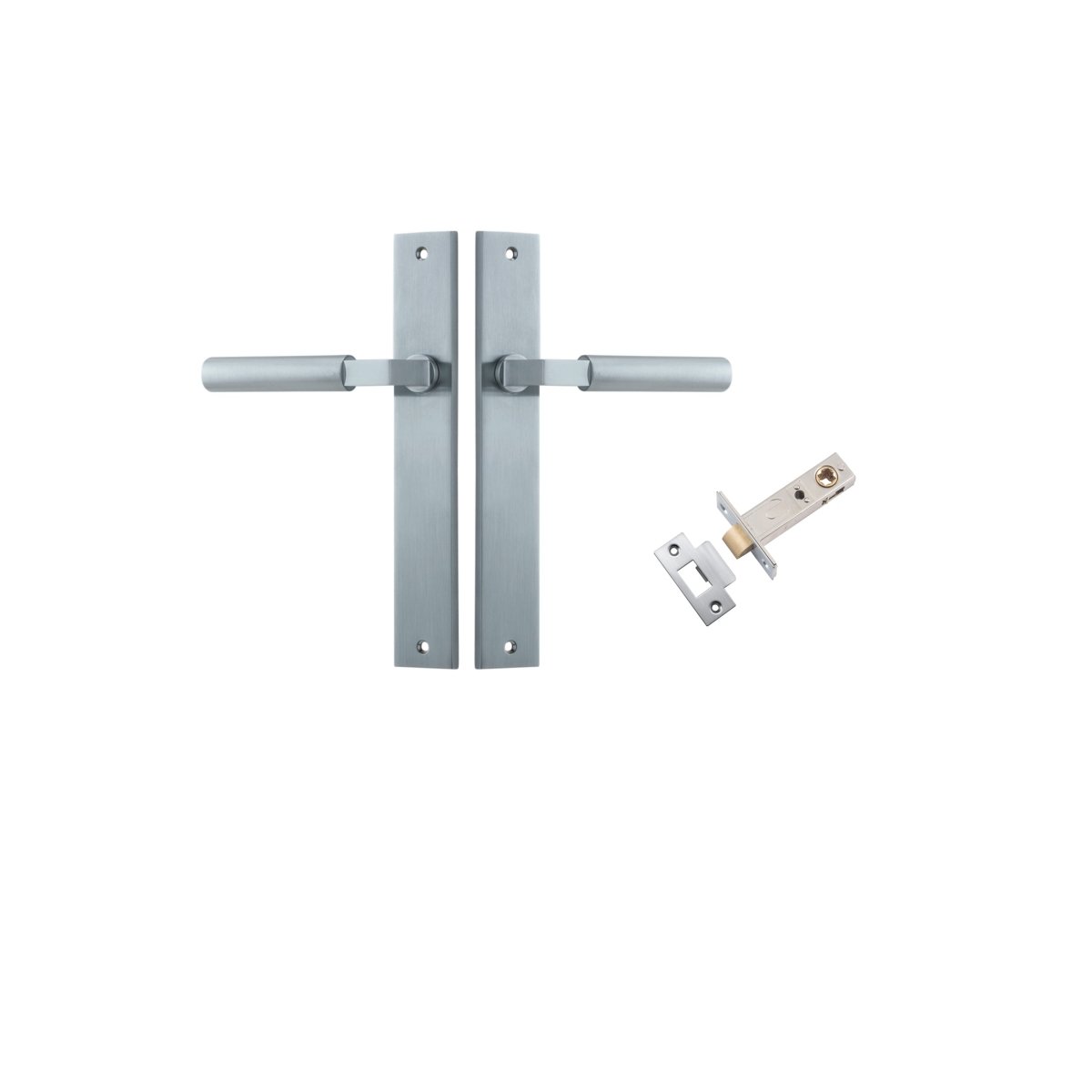IVER Berlin Solid Brass Rectangular Backplate Door Handle – Multiple Finishes Available - Entry - Point - 12250KPASS60 - Iver