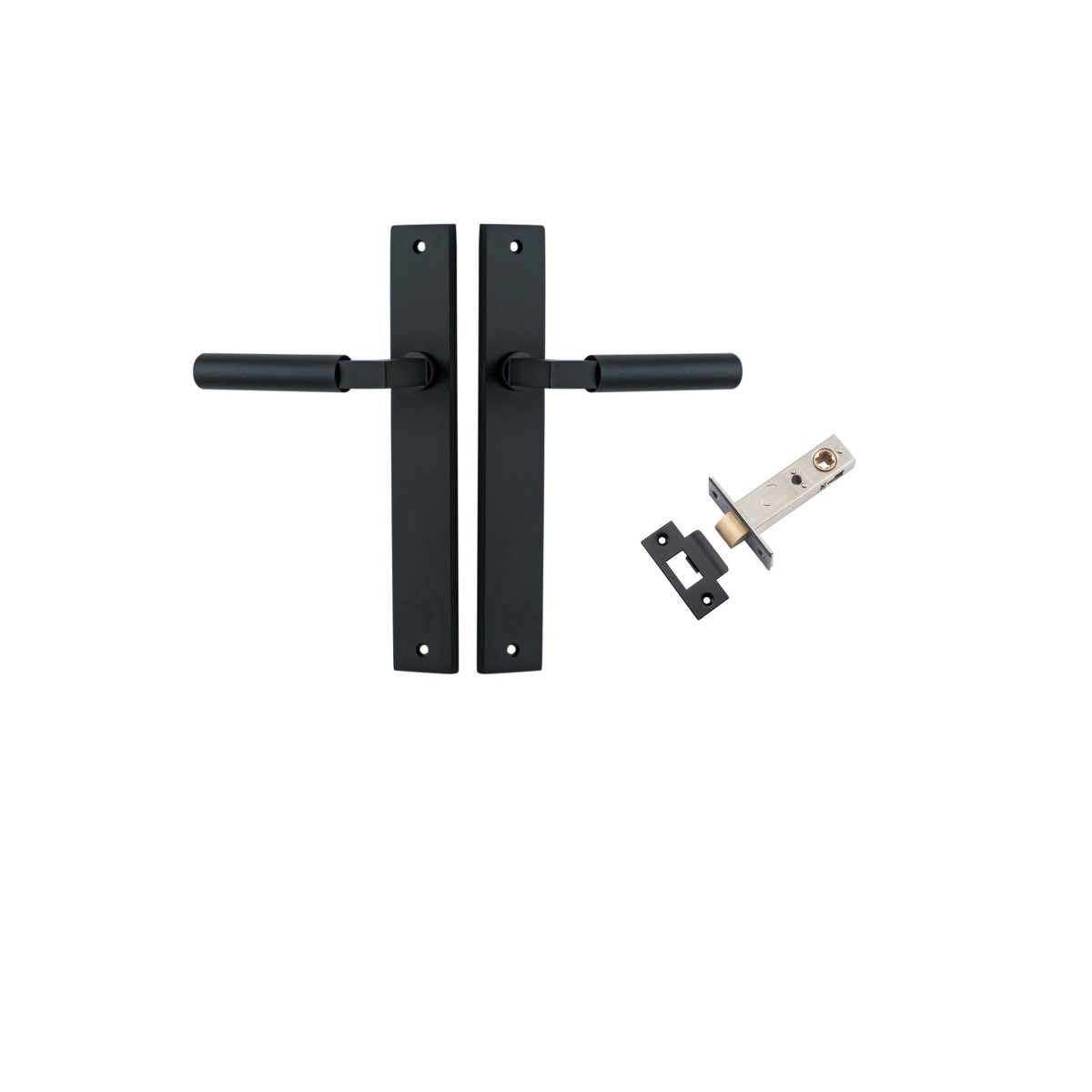 IVER Berlin Solid Brass Rectangular Backplate Door Handle – Multiple Finishes Available - Entry - Point - 12750KPASS60 - Iver