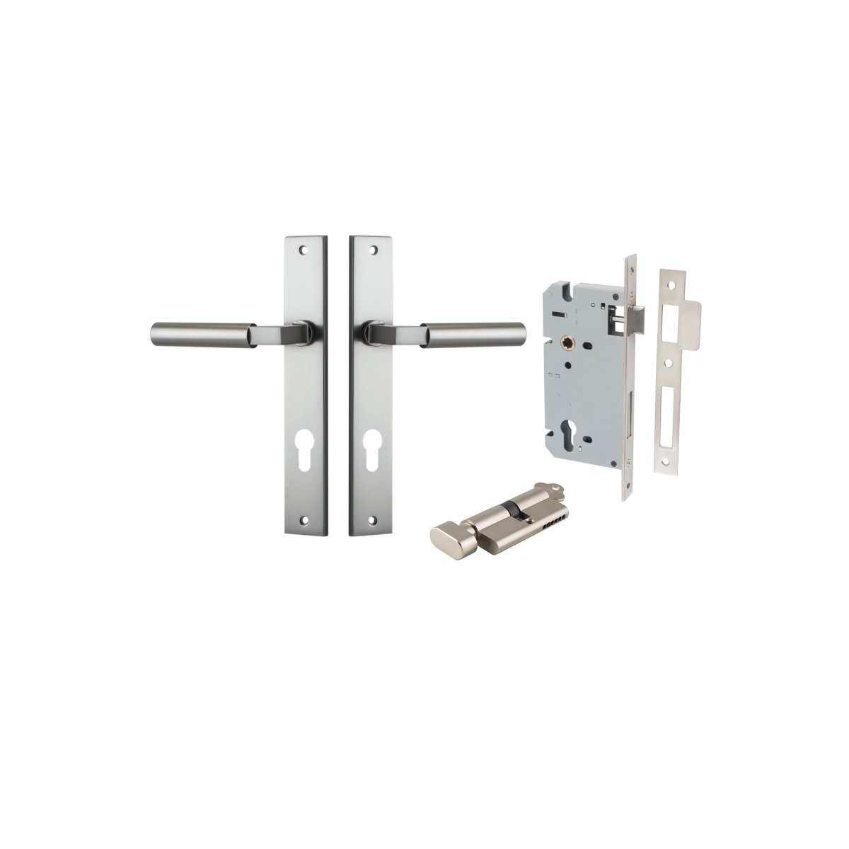 IVER Berlin Solid Brass Rectangular Backplate Door Handle – Multiple Finishes Available - Entry - Point - 14750KENTR60KT - Iver