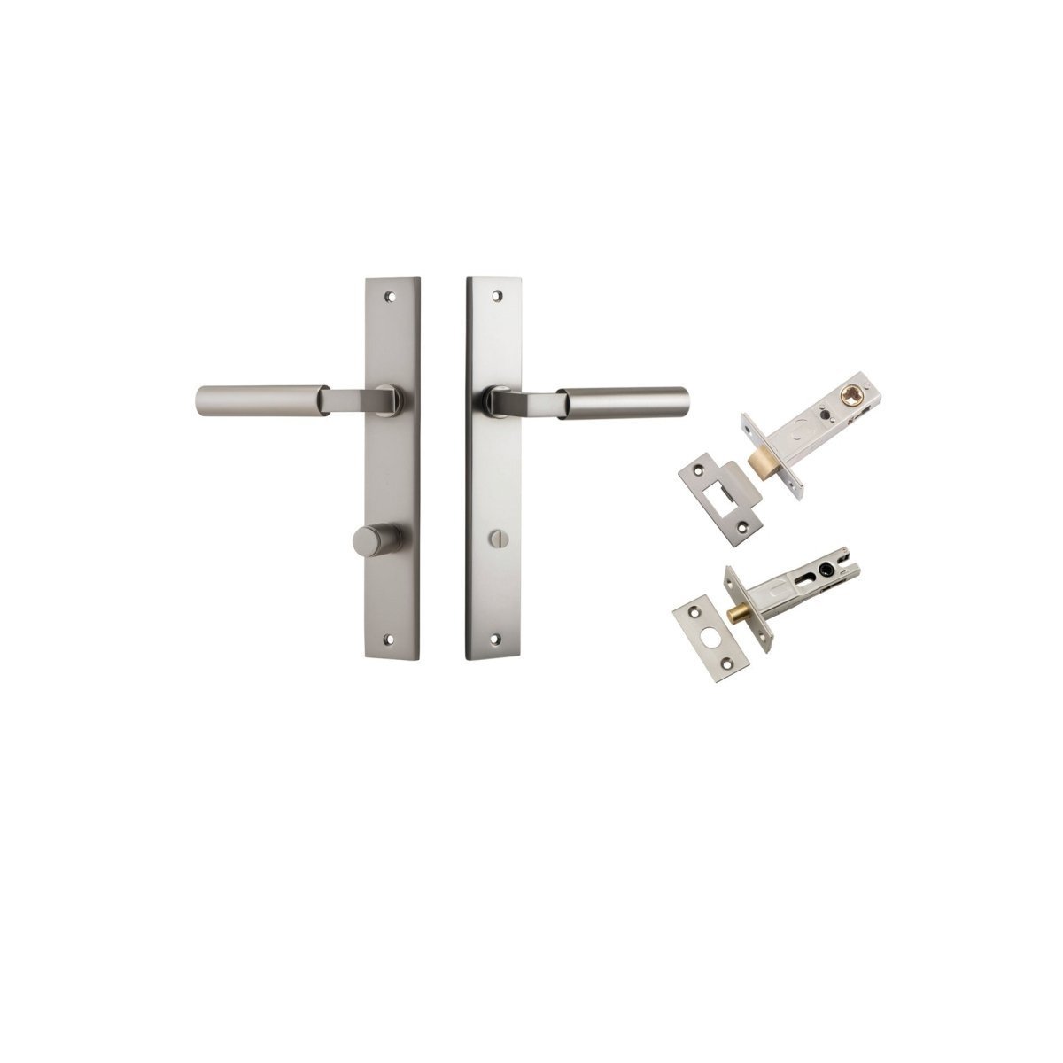 IVER Berlin Solid Brass Rectangular Backplate Door Handle – Multiple Finishes Available - Entry - Point - 14750KPRIV60 - Iver