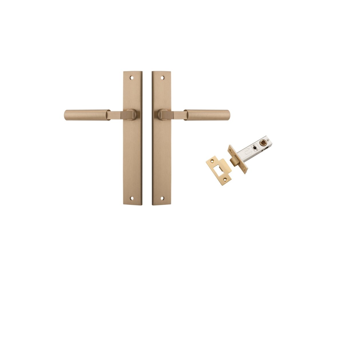 IVER Berlin Solid Brass Rectangular Backplate Door Handle – Multiple Finishes Available - Entry - Point - 15250KPASS60 - Iver