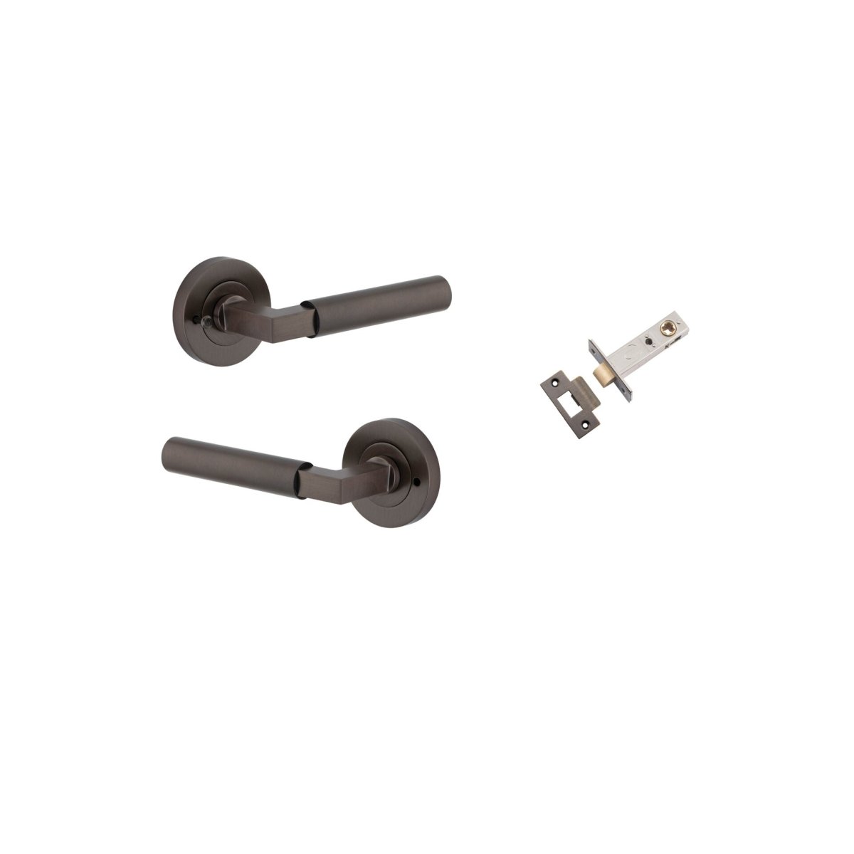 IVER Berlin Solid Brass Round Rose Door Handle – Multiple Finishes Available - Entry - Point - 0341KIBPRIV60 - Iver