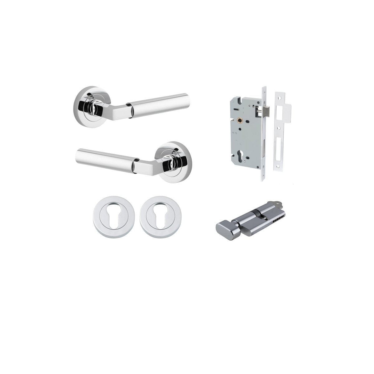 IVER Berlin Solid Brass Round Rose Door Handle – Multiple Finishes Available - Entry - Point - 0344KENTR60KT - Iver