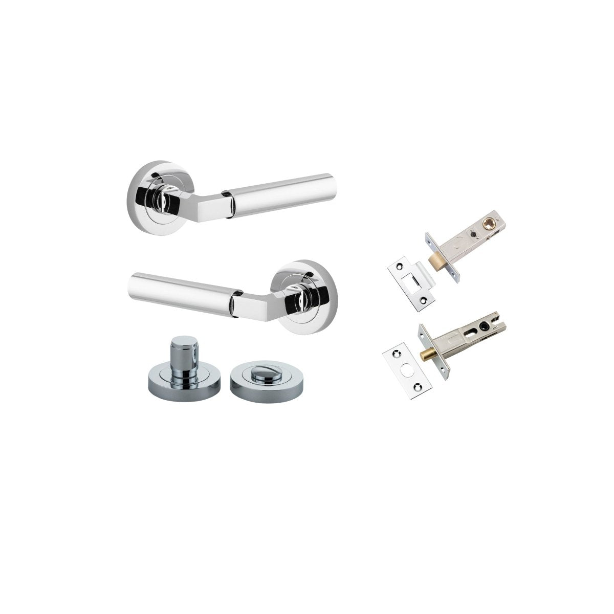 IVER Berlin Solid Brass Round Rose Door Handle – Multiple Finishes Available - Entry - Point - 0344KPRIV60 - Iver