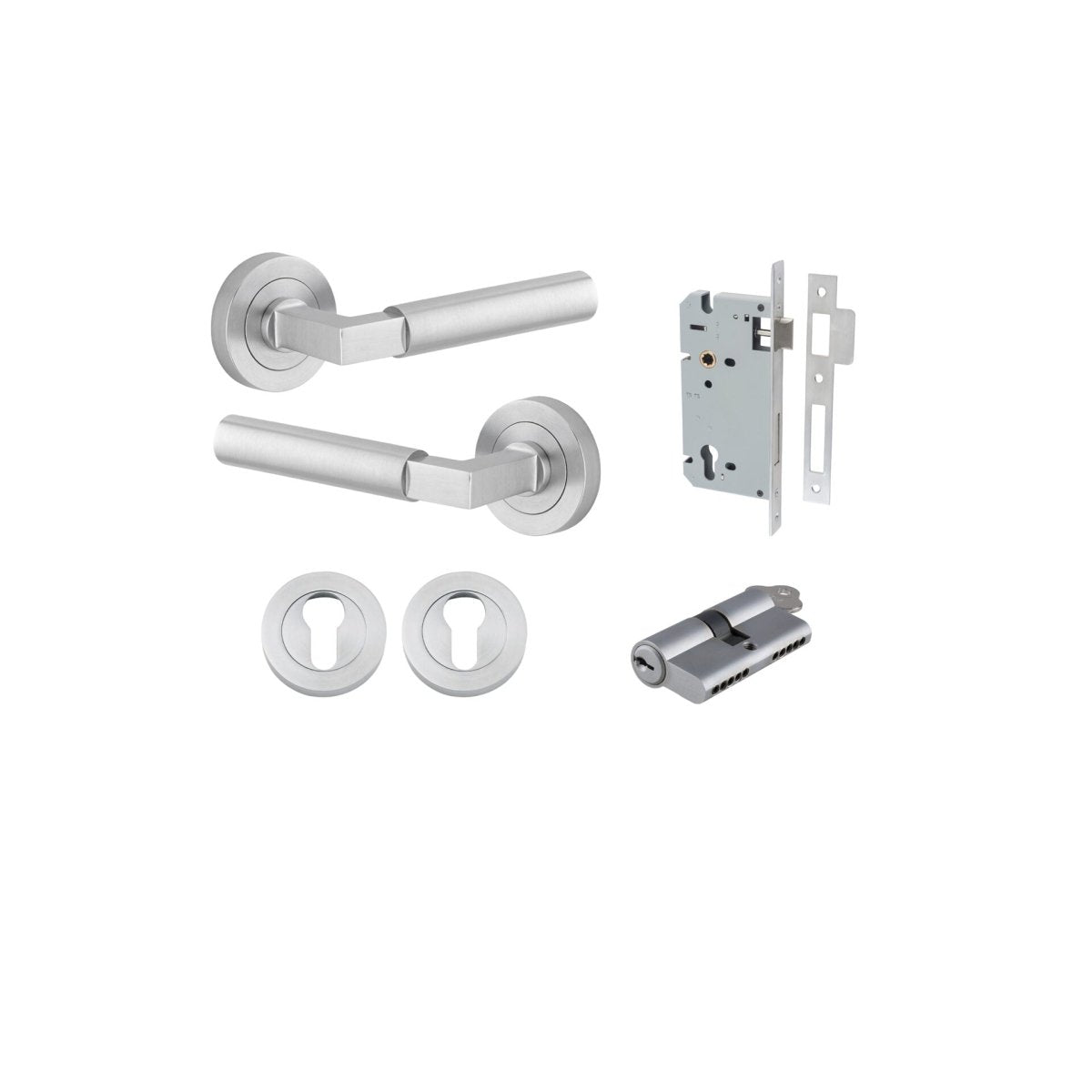 IVER Berlin Solid Brass Round Rose Door Handle – Multiple Finishes Available - Entry - Point - 0345KENTR60KK - Iver