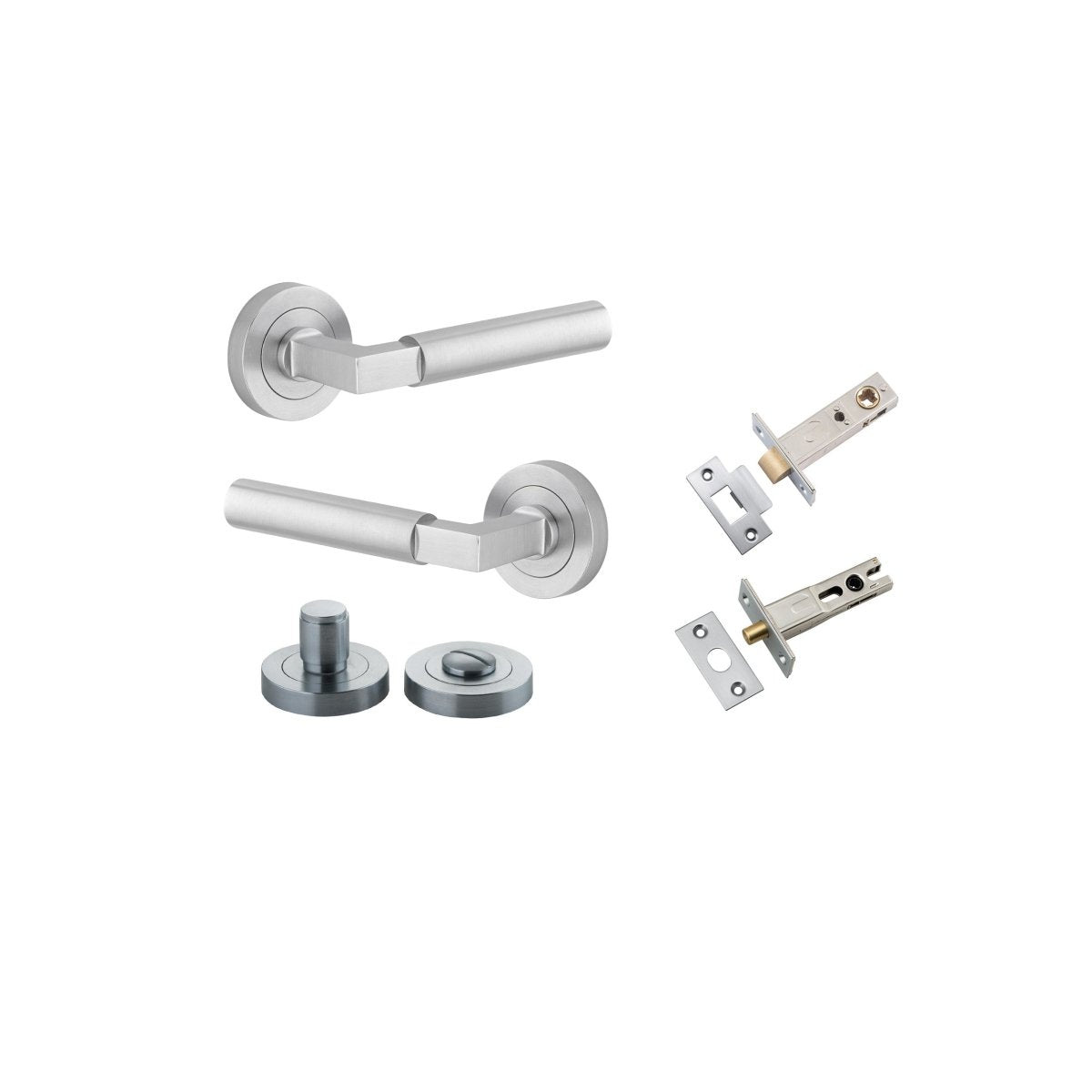 IVER Berlin Solid Brass Round Rose Door Handle – Multiple Finishes Available - Entry - Point - 0345KPRIV60 - Iver