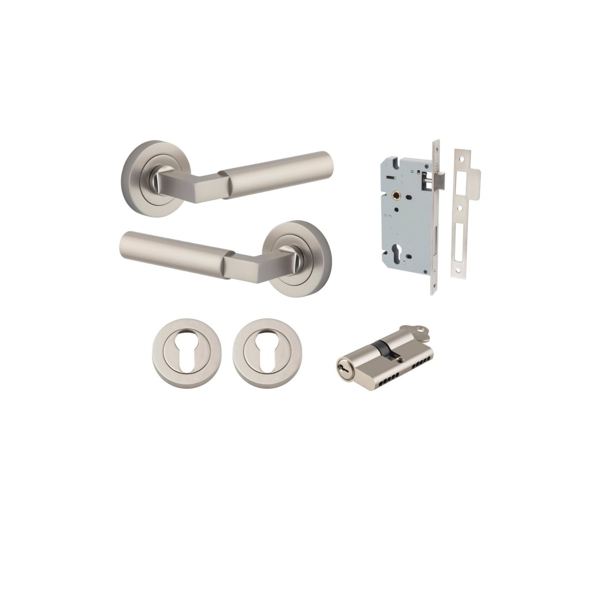IVER Berlin Solid Brass Round Rose Door Handle – Multiple Finishes Available - Entry - Point - 0349KENTR60KK - Iver
