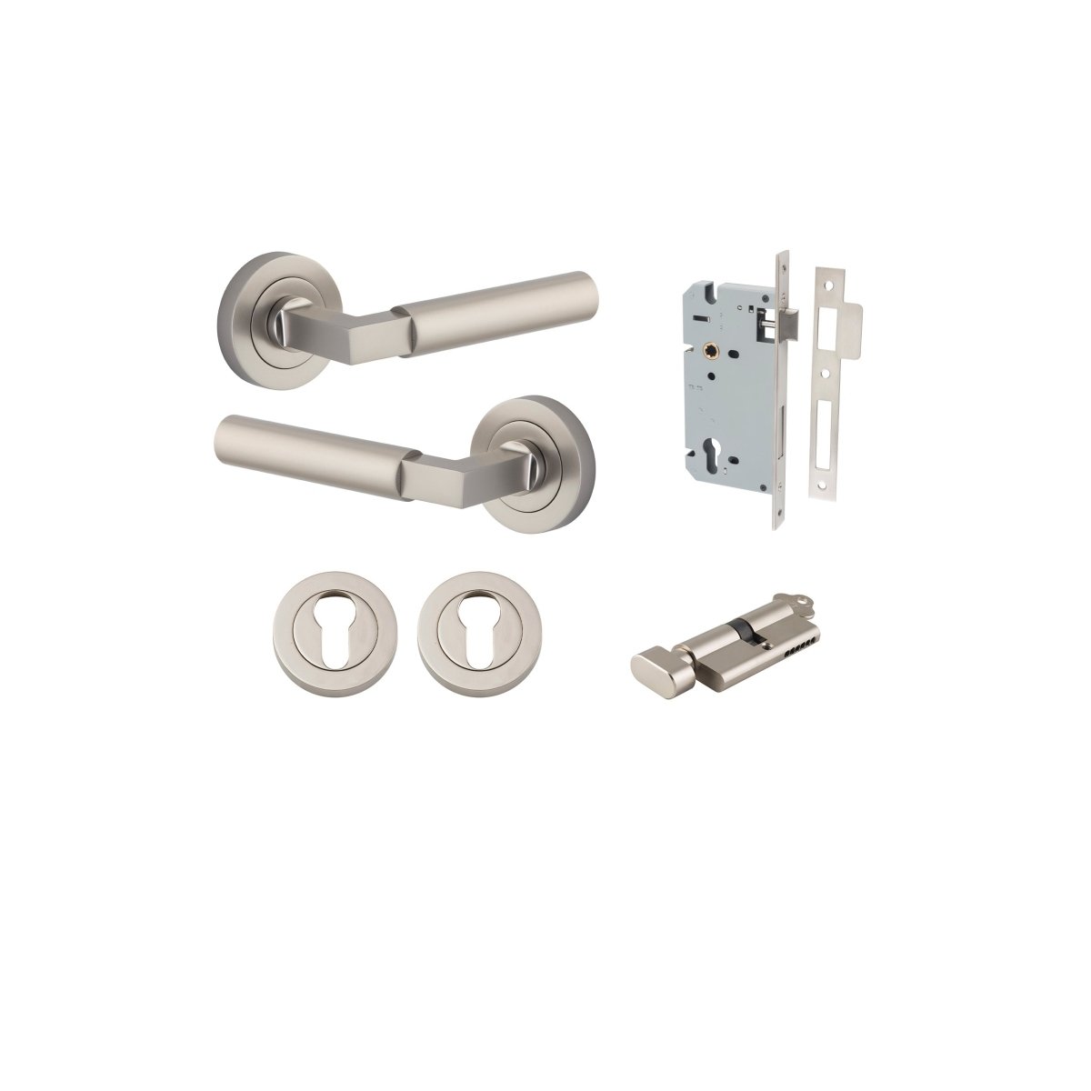 IVER Berlin Solid Brass Round Rose Door Handle – Multiple Finishes Available - Entry - Point - 0349KENTR60KT - Iver