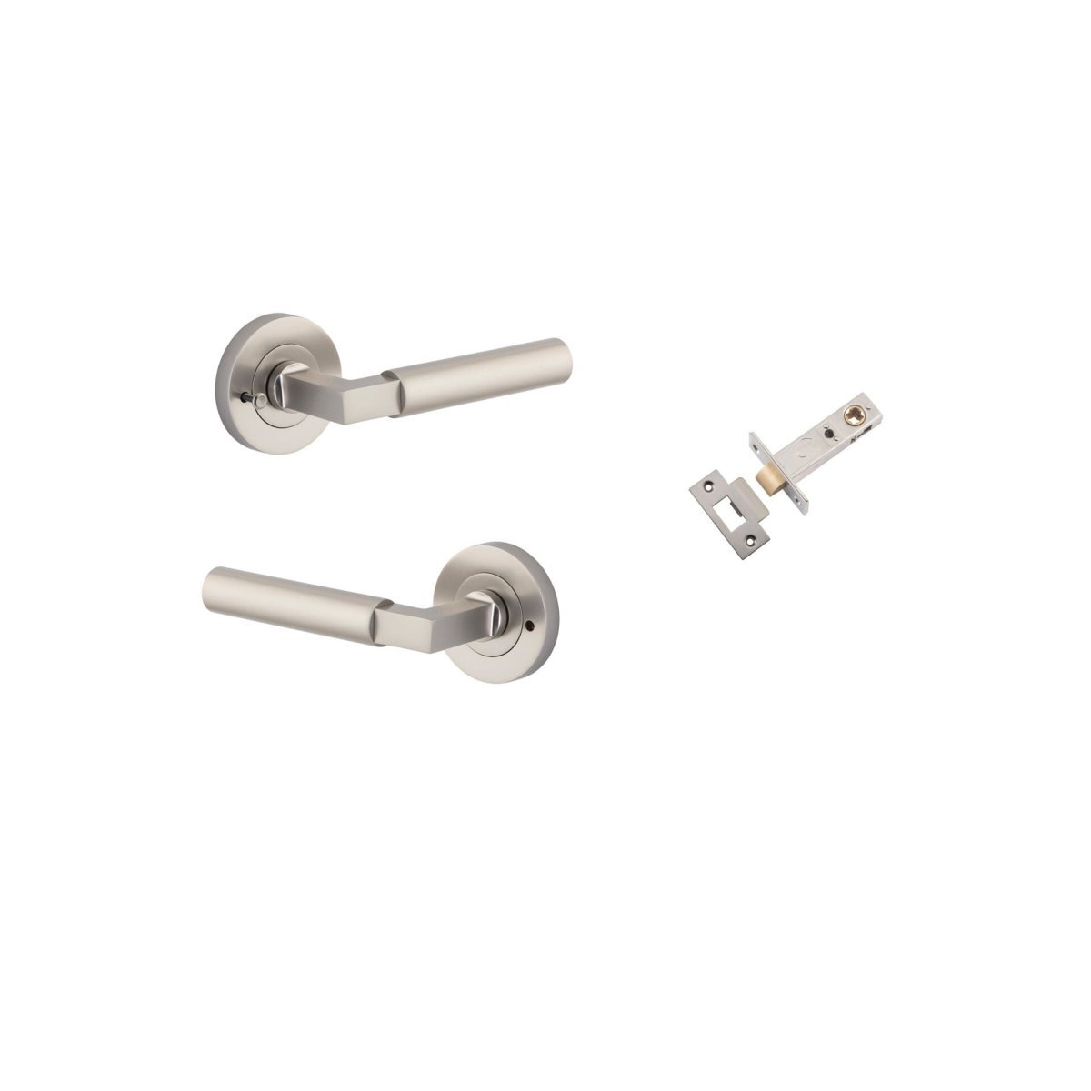 IVER Berlin Solid Brass Round Rose Door Handle – Multiple Finishes Available - Entry - Point - 0349KIBPRIV60 - Iver