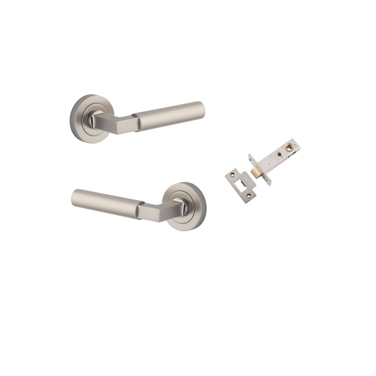 IVER Berlin Solid Brass Round Rose Door Handle – Multiple Finishes Available - Entry - Point - 0349KPASS60 - Iver