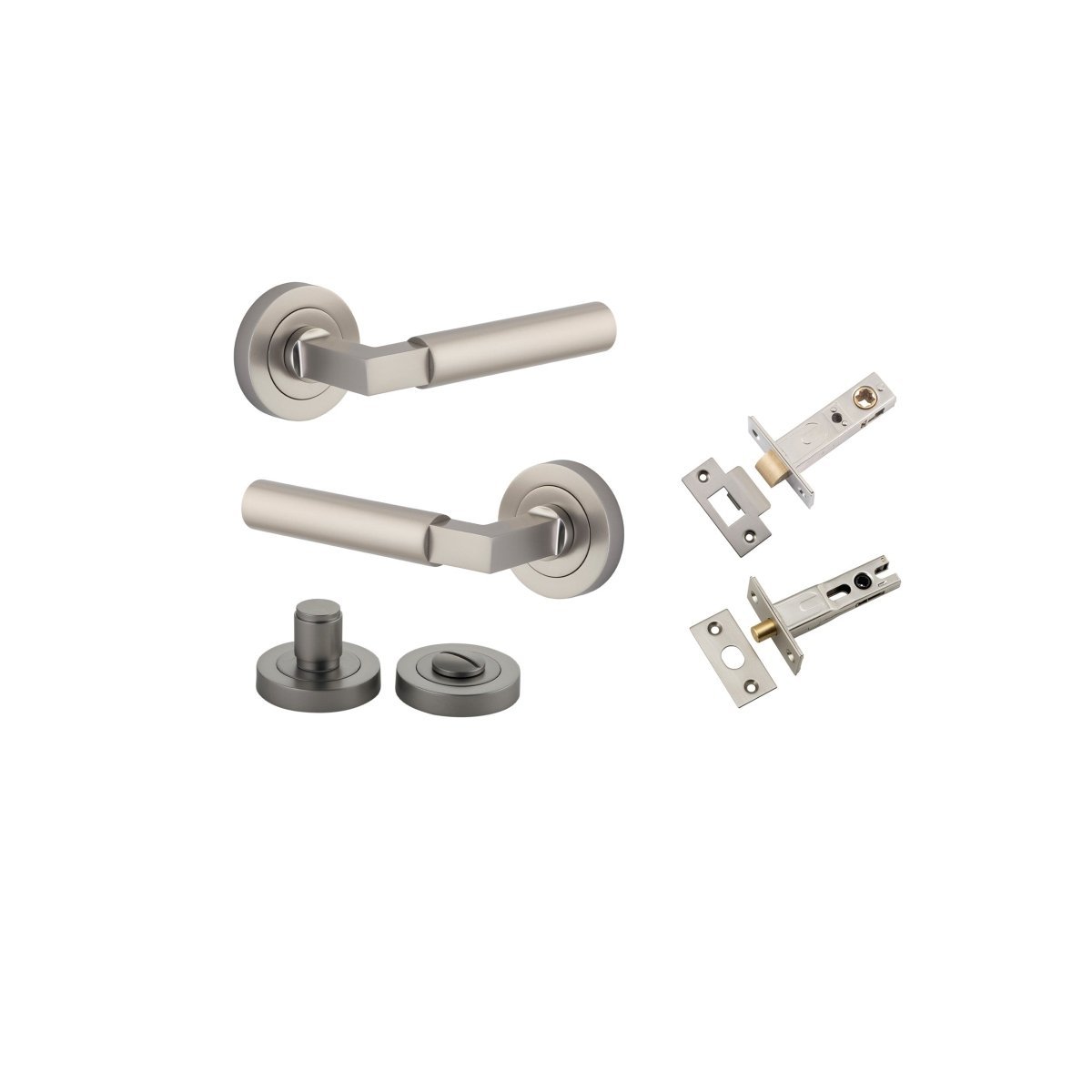 IVER Berlin Solid Brass Round Rose Door Handle – Multiple Finishes Available - Entry - Point - 0349KPRIV60 - Iver