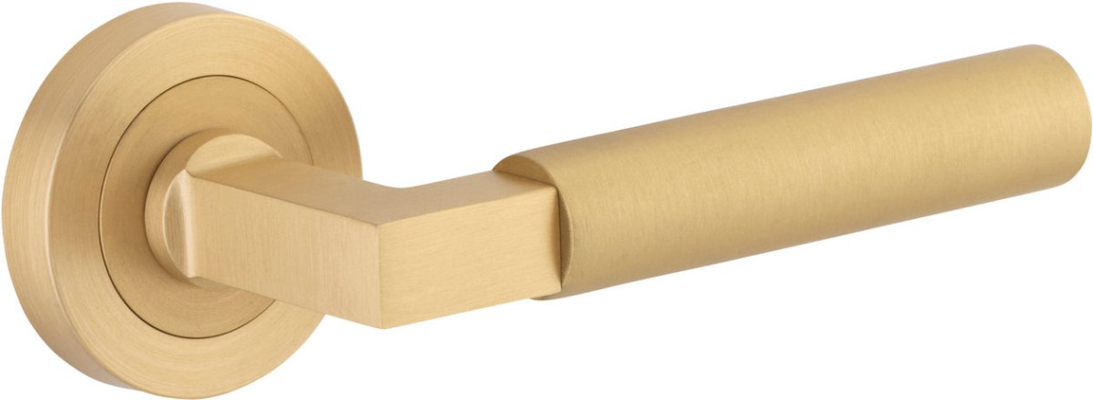 IVER Berlin Solid Brass Round Rose Door Handle – Multiple Finishes Available - Entry - Point - 0453 - Iver