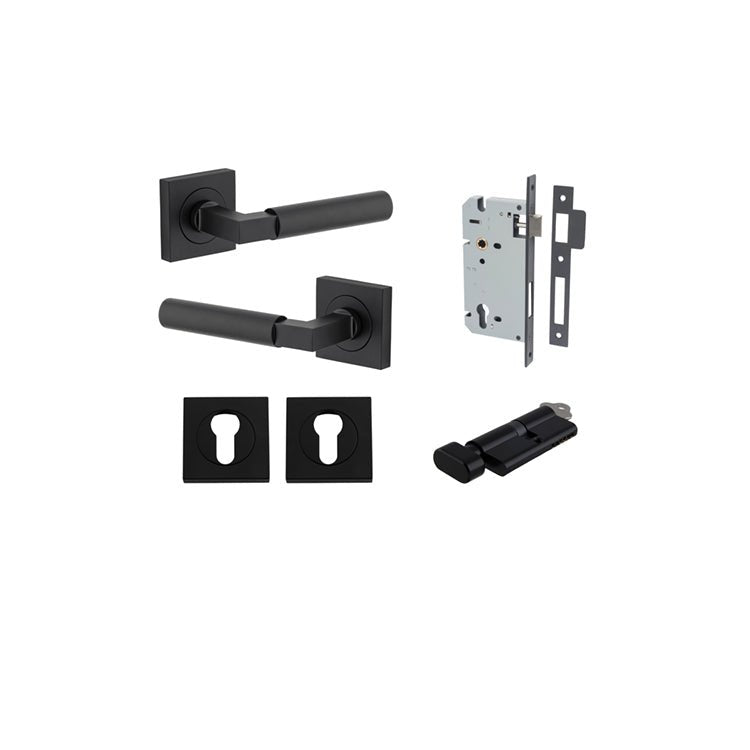 IVER Berlin Solid Brass Square Rose Door Handle – Multiple Finishes Available - Entry - Point - 0413KENTR60KT - Iver