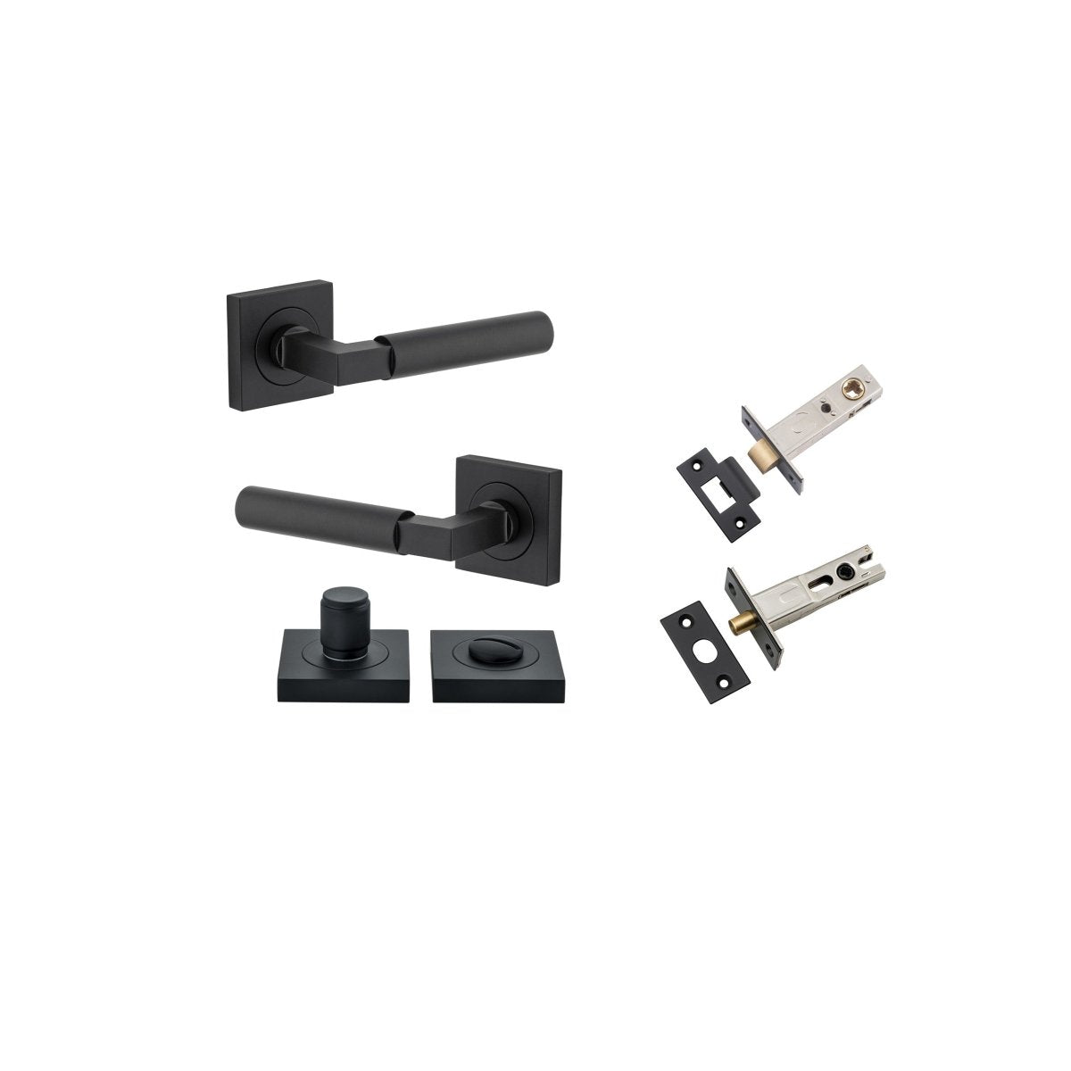 IVER Berlin Solid Brass Square Rose Door Handle – Multiple Finishes Available - Entry - Point - 0413KPRIV60 - Iver