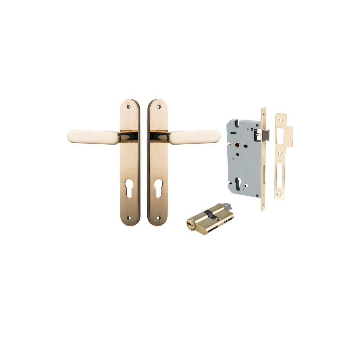 IVER Bronte Solid Brass Oval Plate Door Handle – Multiple Finishes Available - Entry - Point - 10264KENTR60KK - Iver
