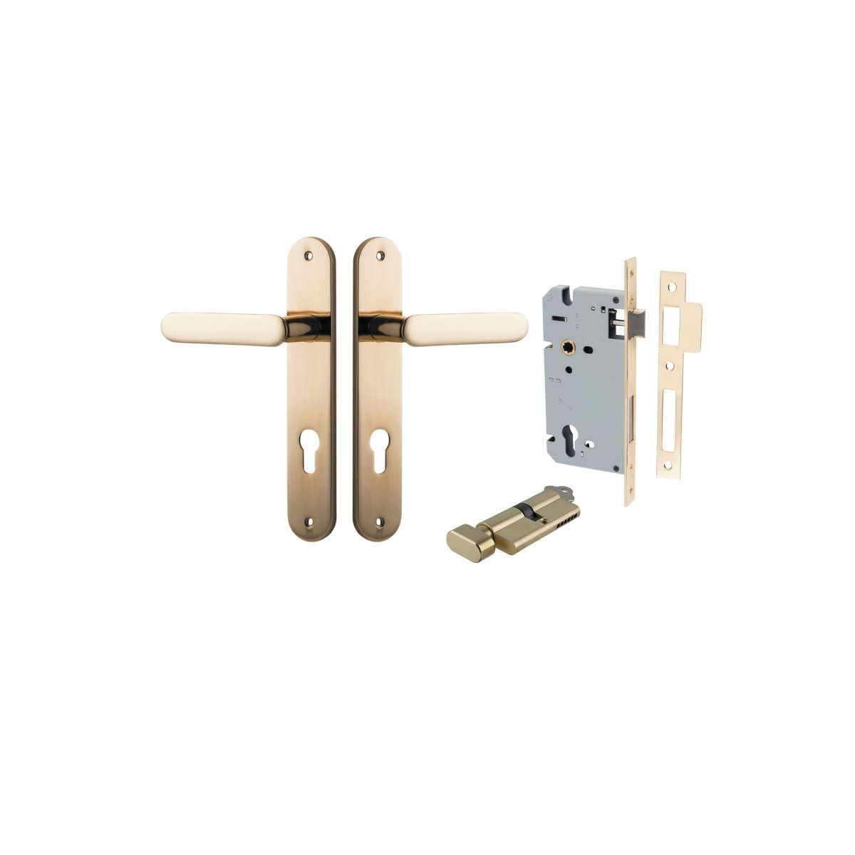 IVER Bronte Solid Brass Oval Plate Door Handle – Multiple Finishes Available - Entry - Point - 10264KENTR60KT - Iver