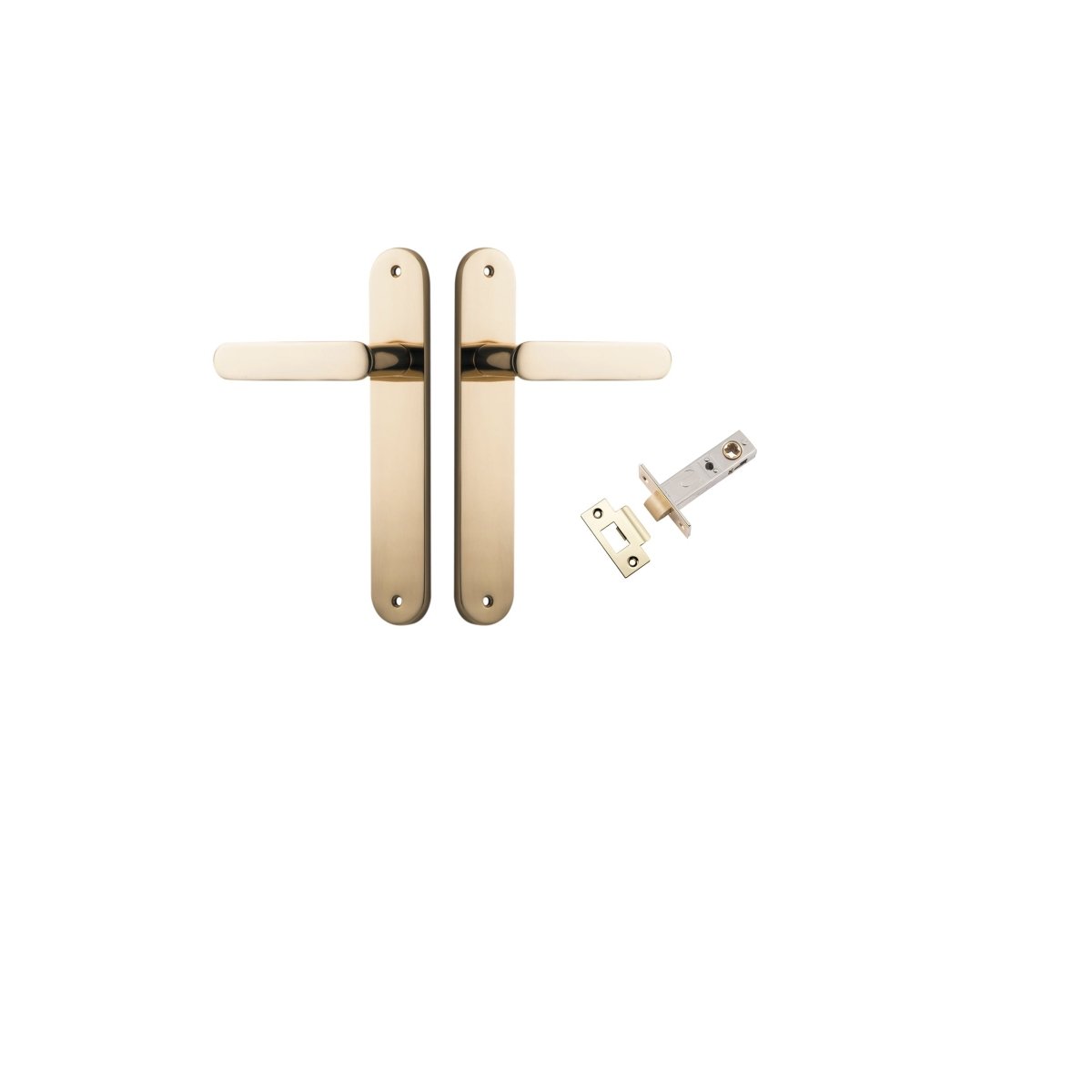 IVER Bronte Solid Brass Oval Plate Door Handle – Multiple Finishes Available - Entry - Point - 10264KPASS60 - Iver