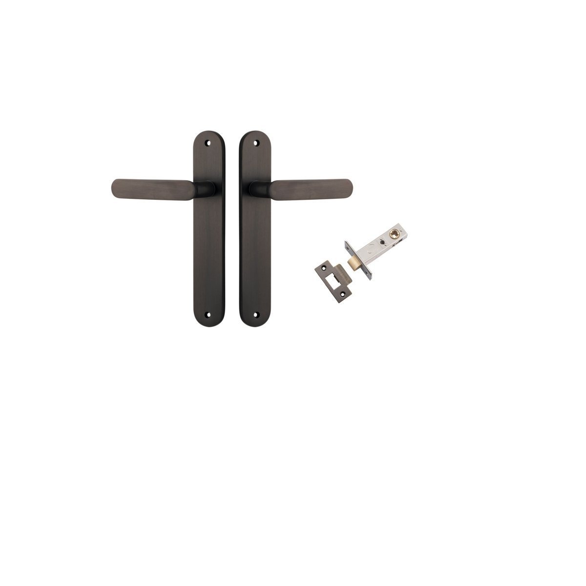 IVER Bronte Solid Brass Oval Plate Door Handle – Multiple Finishes Available - Entry - Point - 10764KPASS60 - Iver