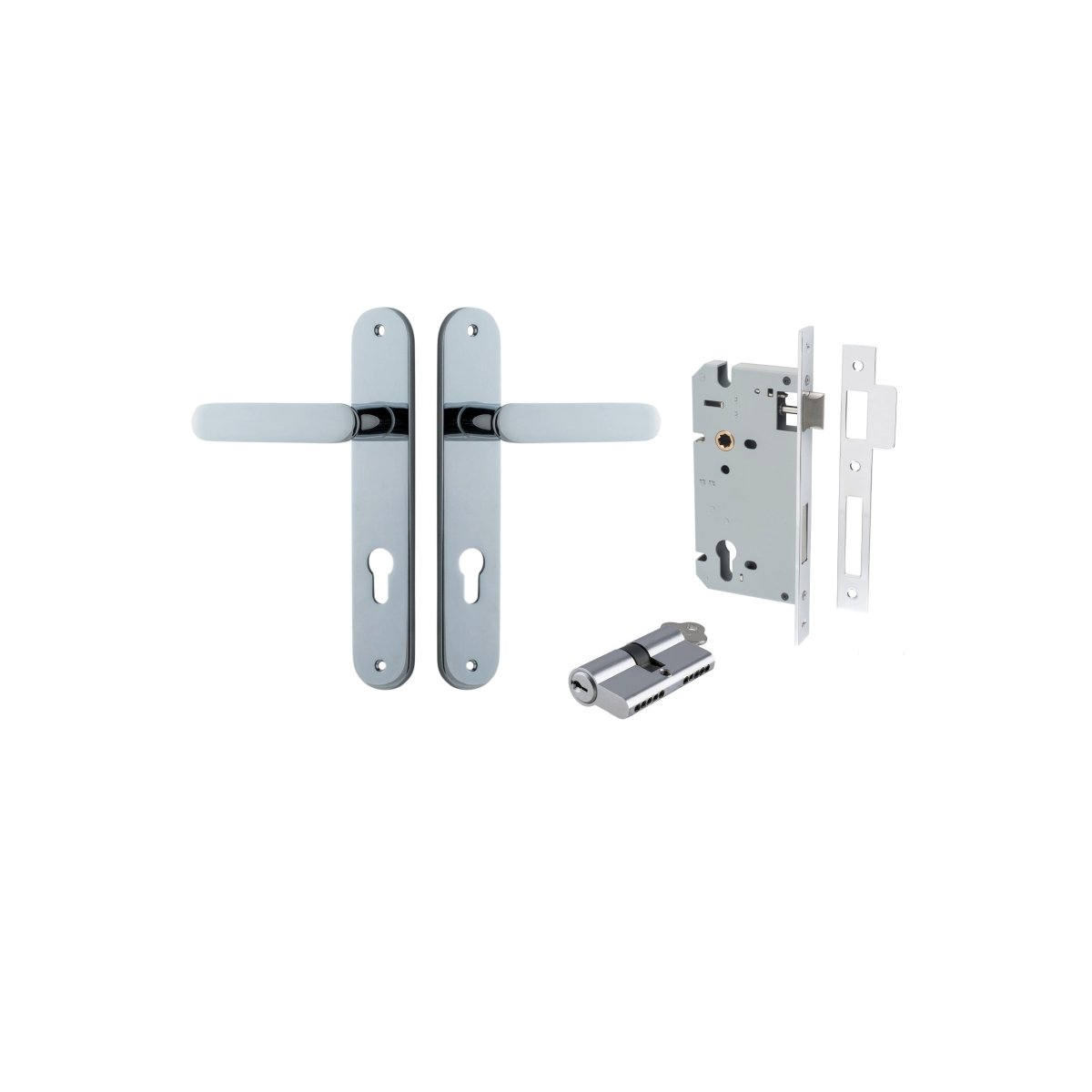 IVER Bronte Solid Brass Oval Plate Door Handle – Multiple Finishes Available - Entry - Point - 11764KENTR60KK - Iver