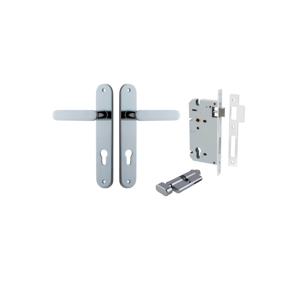 IVER Bronte Solid Brass Oval Plate Door Handle – Multiple Finishes Available - Entry - Point - 11764KENTR60KT - Iver