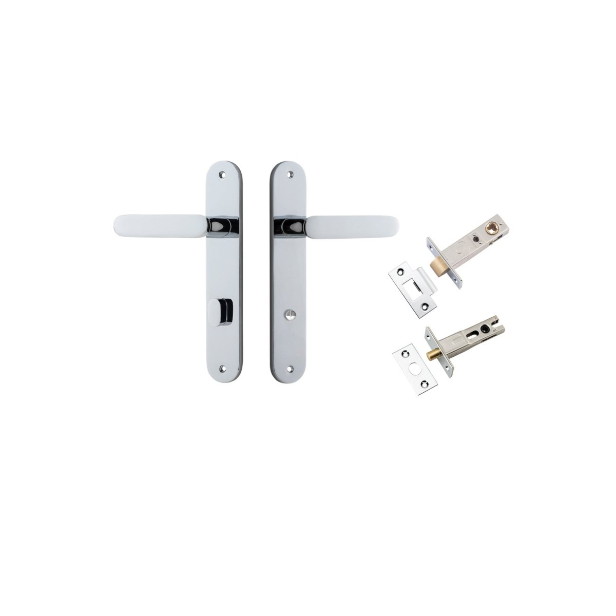 IVER Bronte Solid Brass Oval Plate Door Handle – Multiple Finishes Available - Entry - Point - 11764KPRIV60 - Iver