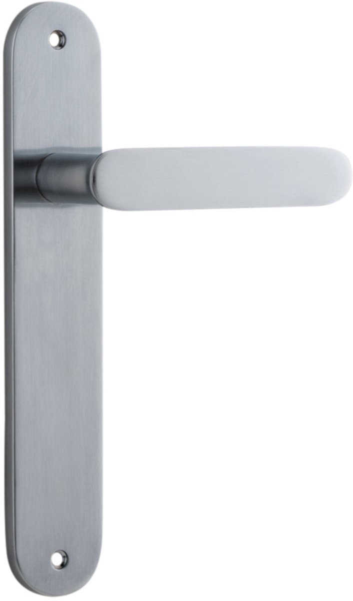 IVER Bronte Solid Brass Oval Plate Door Handle – Multiple Finishes Available - Entry - Point - 12264 - Iver