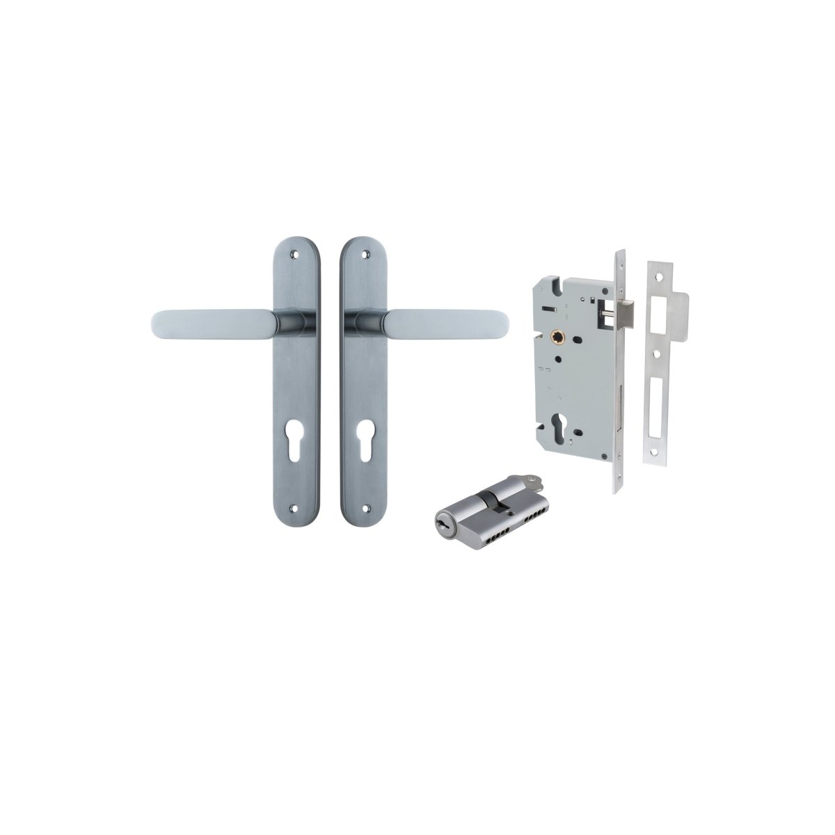 IVER Bronte Solid Brass Oval Plate Door Handle – Multiple Finishes Available - Entry - Point - 12264KENTR60KK - Iver