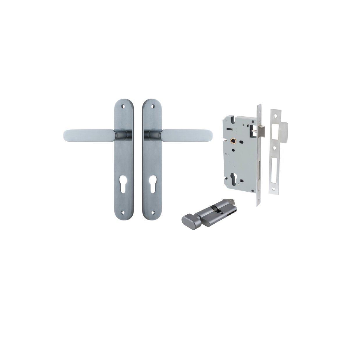IVER Bronte Solid Brass Oval Plate Door Handle – Multiple Finishes Available - Entry - Point - 12264KENTR60KT - Iver