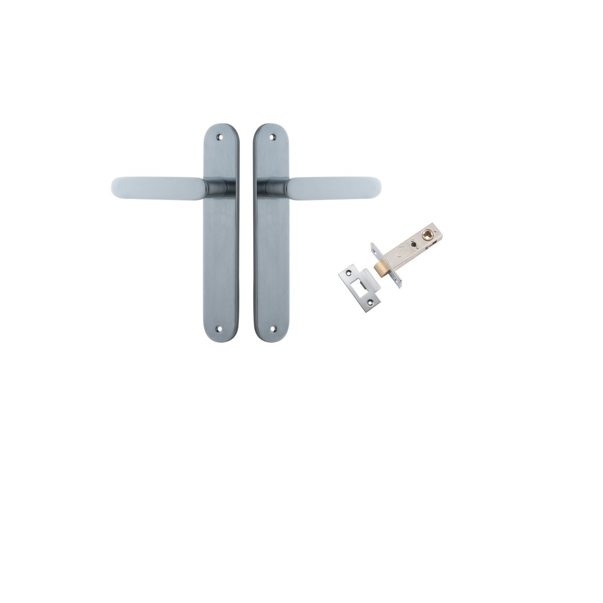 IVER Bronte Solid Brass Oval Plate Door Handle – Multiple Finishes Available - Entry - Point - 12264KPASS60 - Iver