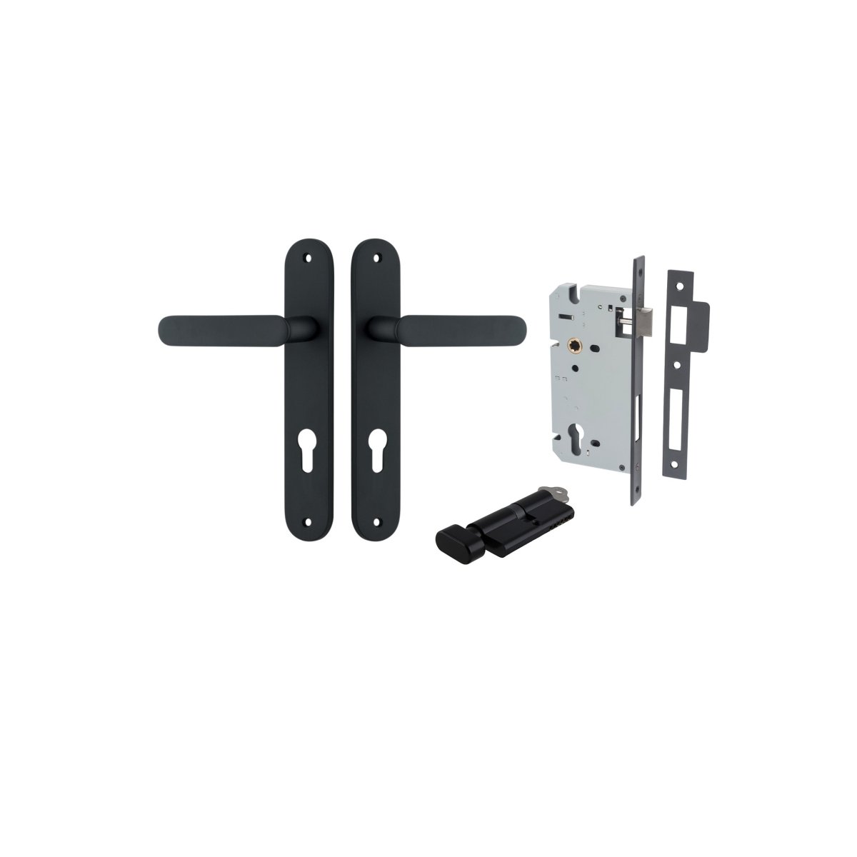 IVER Bronte Solid Brass Oval Plate Door Handle – Multiple Finishes Available - Entry - Point - 12764KENTR60KT - Iver