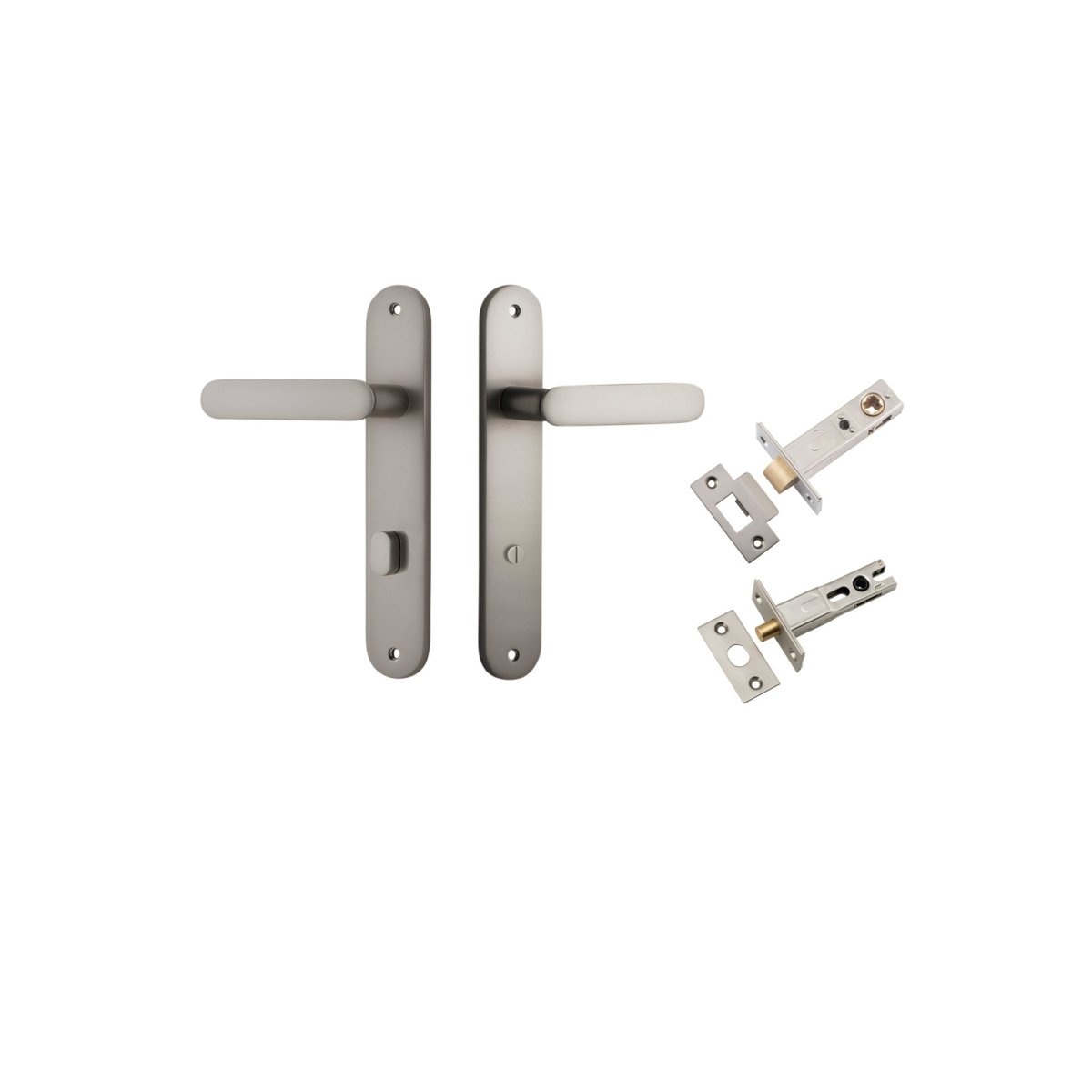 IVER Bronte Solid Brass Oval Plate Door Handle – Multiple Finishes Available - Entry - Point - 14764KPRIV60 - Iver
