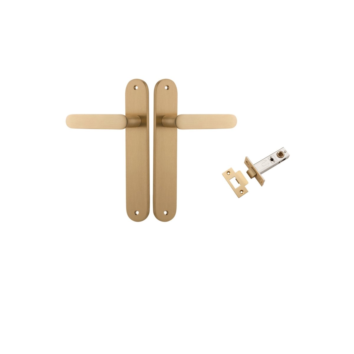 IVER Bronte Solid Brass Oval Plate Door Handle – Multiple Finishes Available - Entry - Point - 15264KPASS60 - Iver