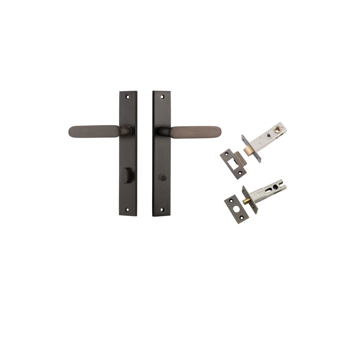 IVER Bronte Solid Brass Rectangular Backplate Door Handle – Multiple Finishes Available - Entry - Point - 10748KPRIV60 - Iver