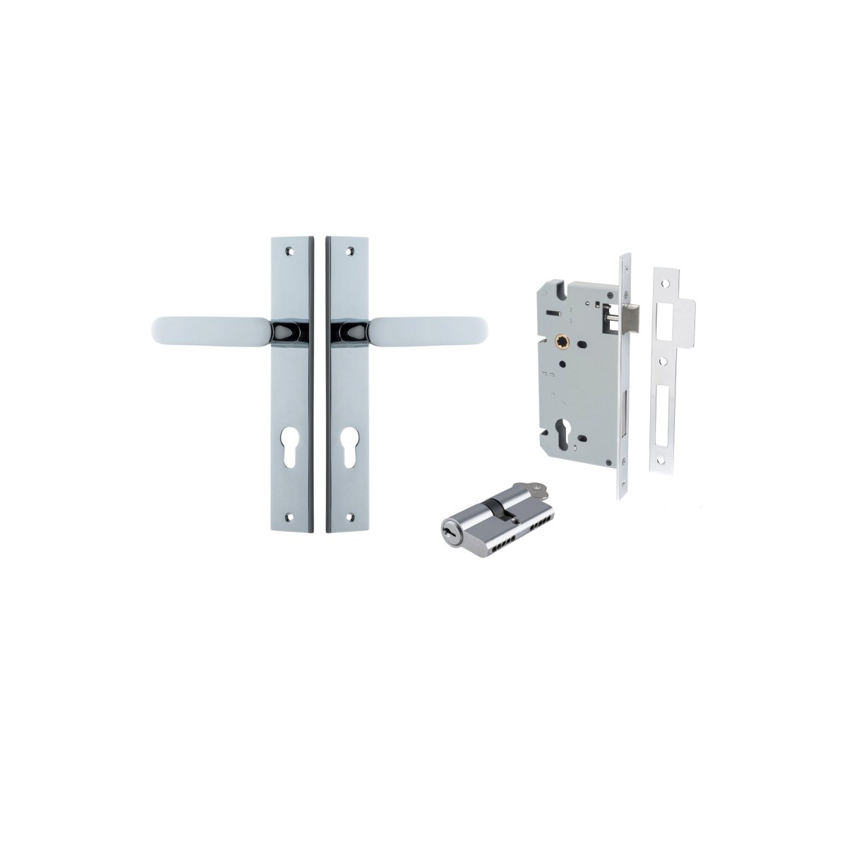 IVER Bronte Solid Brass Rectangular Backplate Door Handle – Multiple Finishes Available - Entry - Point - 11748KENTR60KK - Iver